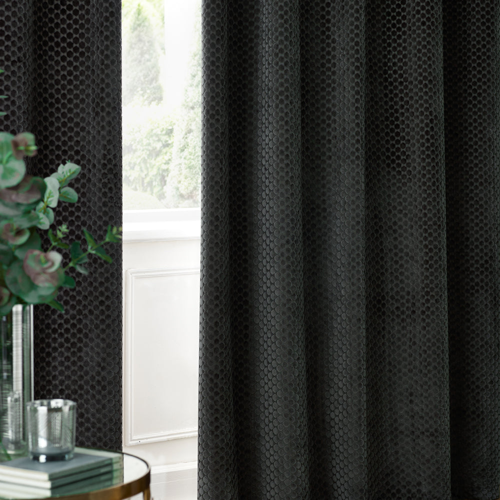 Neptune Velvet Room Darkening Eyelet Curtains