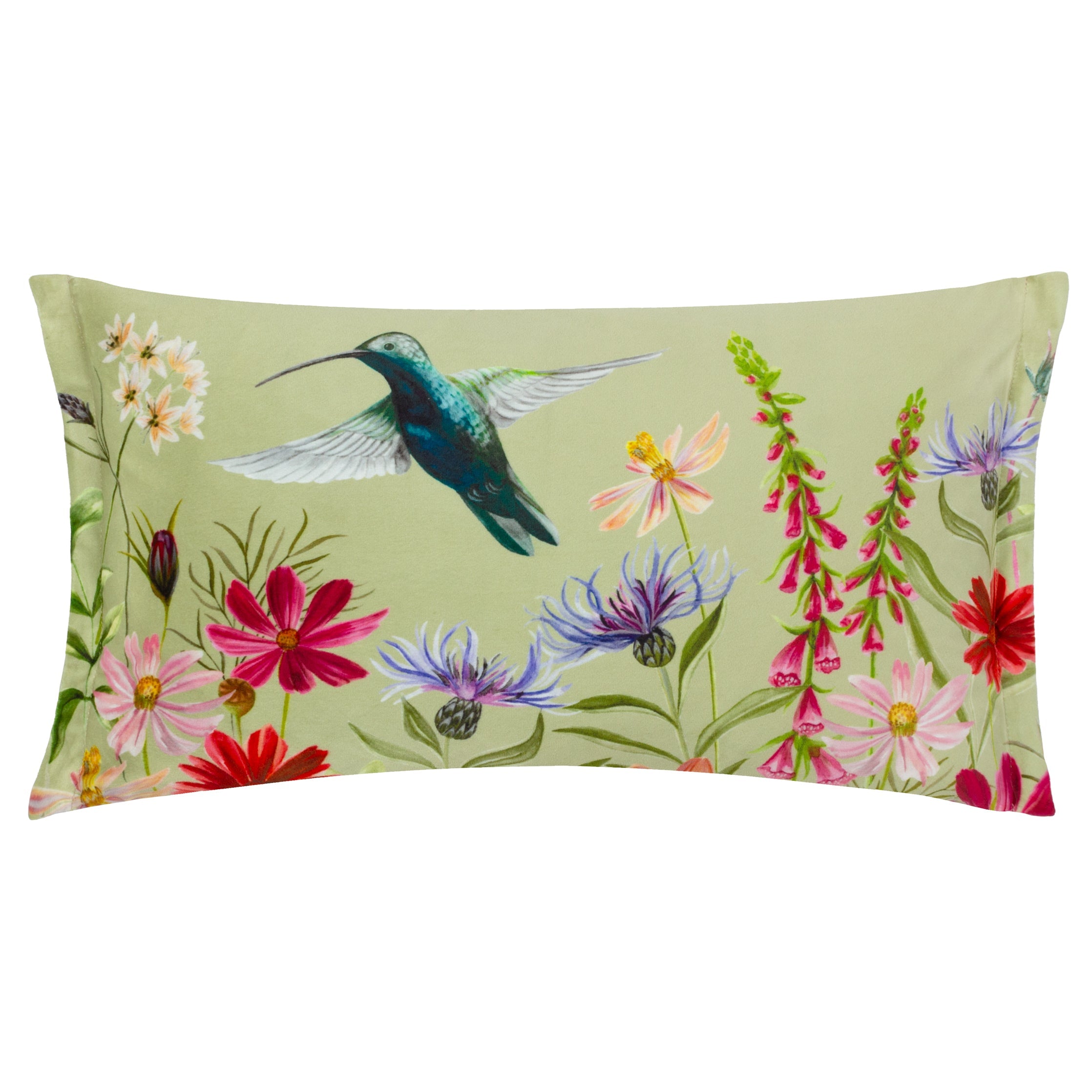 Nectar Garden Hummingbird Velvet Cushion