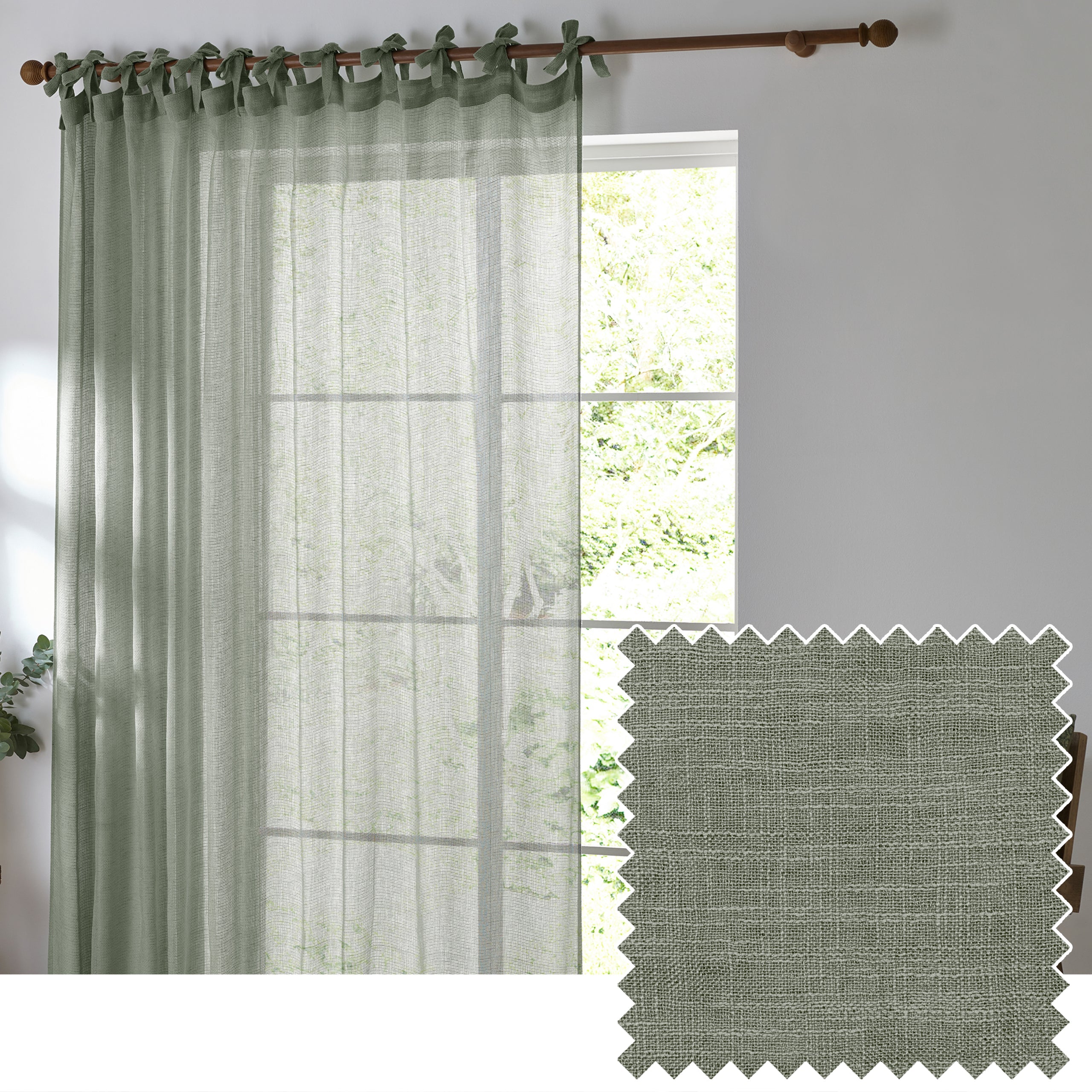 Nimbus Sheer Tie Top Curtain Panel