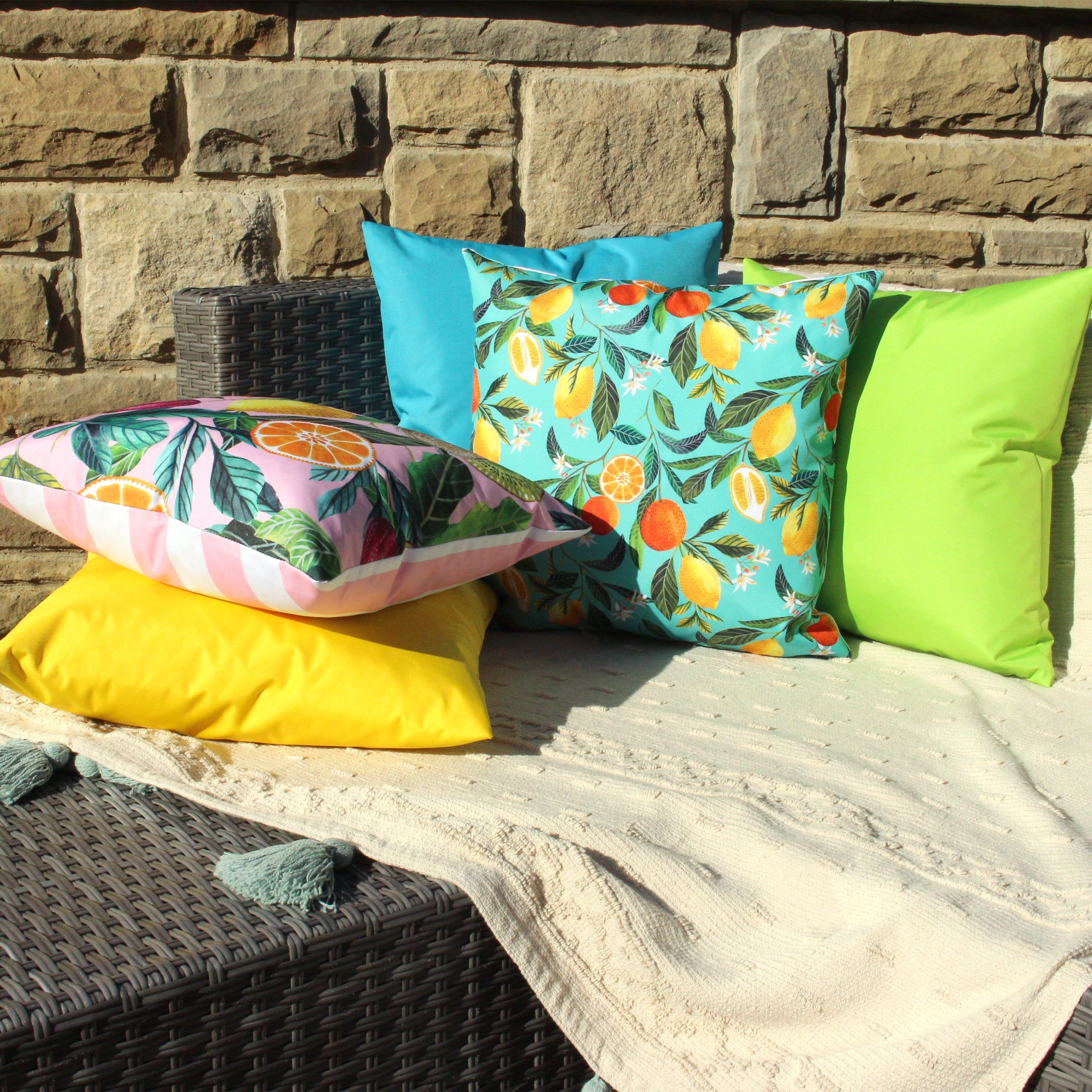 Orange Blossom Outdoor Cushion