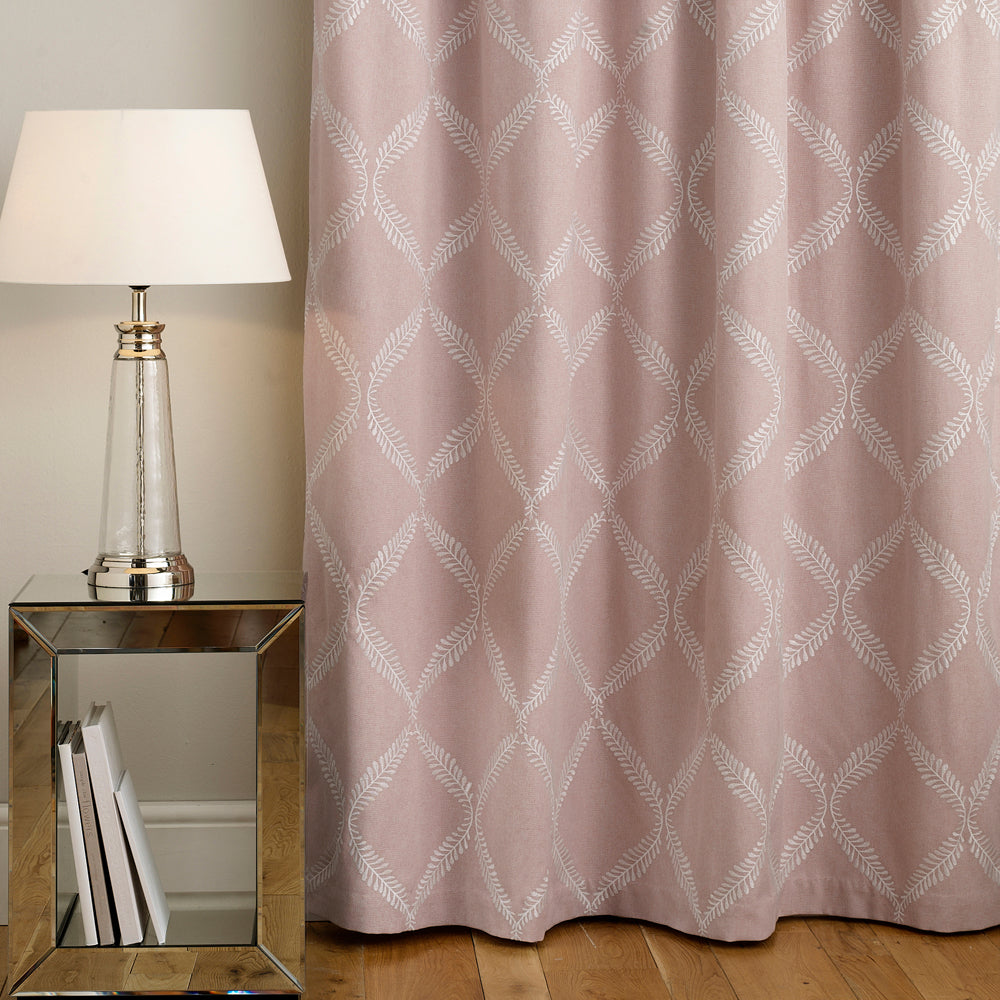 Olivia Lattice Embroidered Pencil Pleat Curtains
