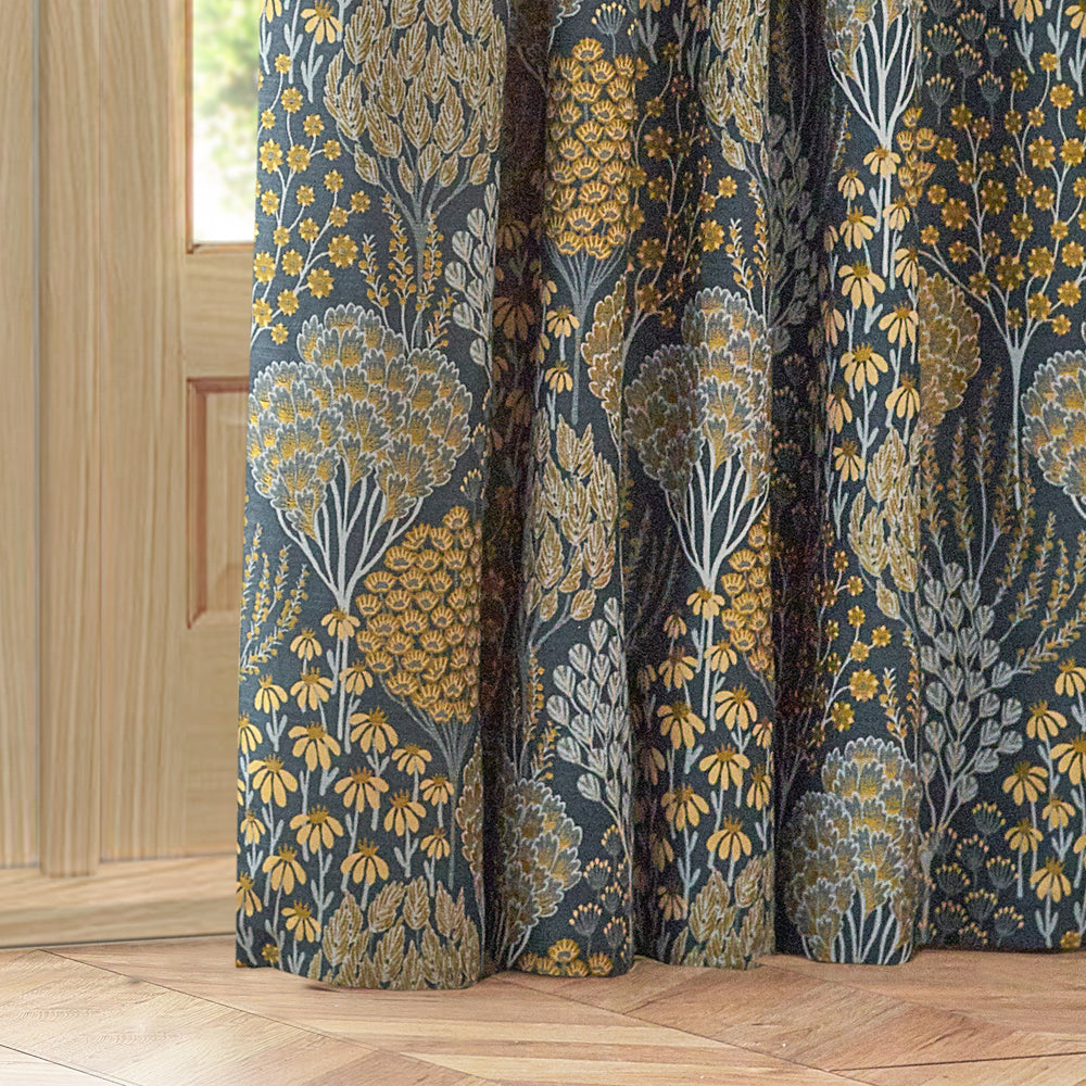 Ophelia Floral Jacquard Pencil Pleat Curtains