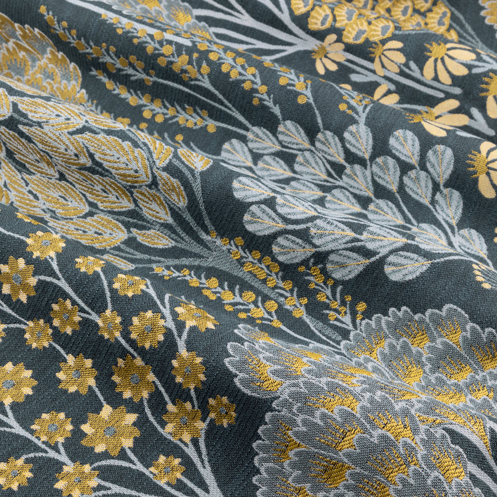 Ophelia Jacquard Floral Room Darkening Eyelet Curtains