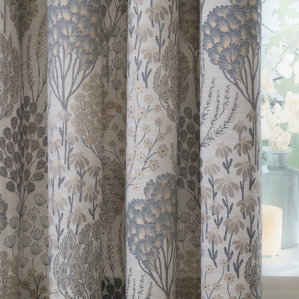 Ophelia Jacquard Floral Room Darkening Eyelet Curtains