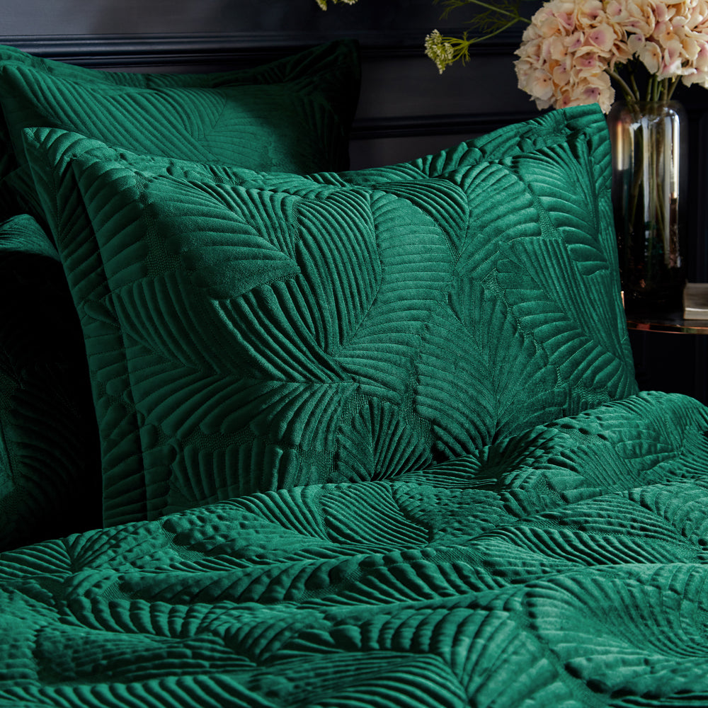 Palmeria Quilted Velvet Pillowcase