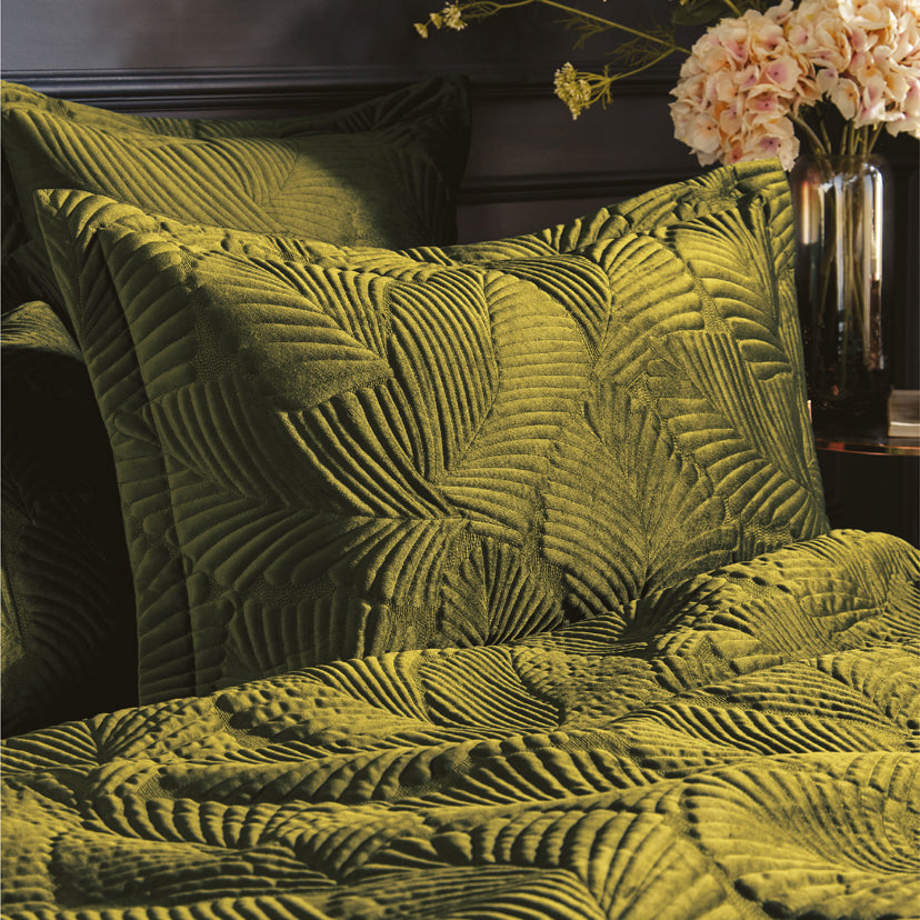 Palmeria Quilted Velvet Pillowcase