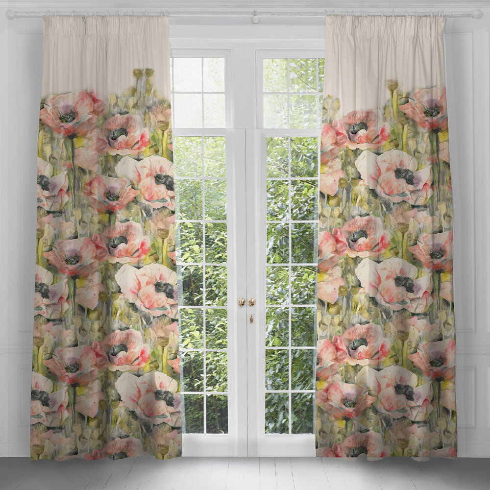 Papavera Printed Pencil Pleat Curtains
