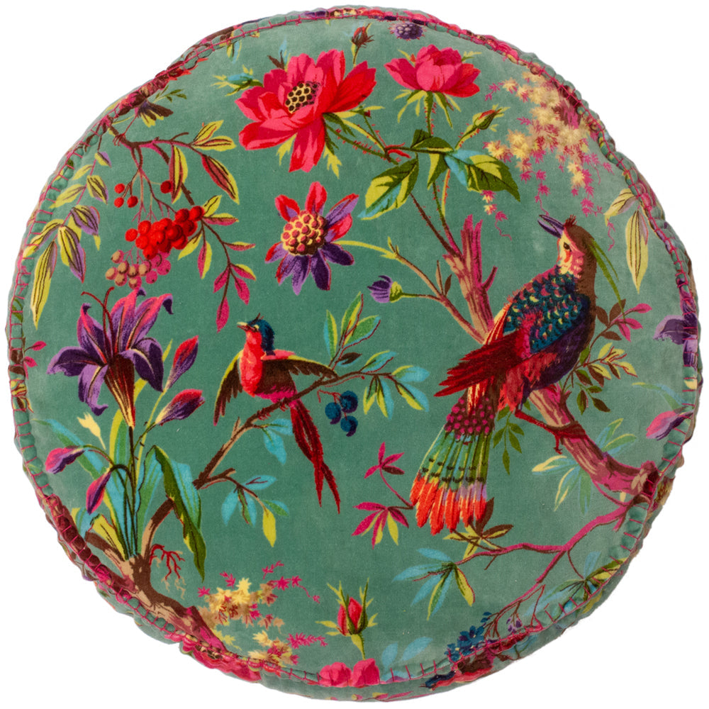 Paradise Velvet Round Cushion