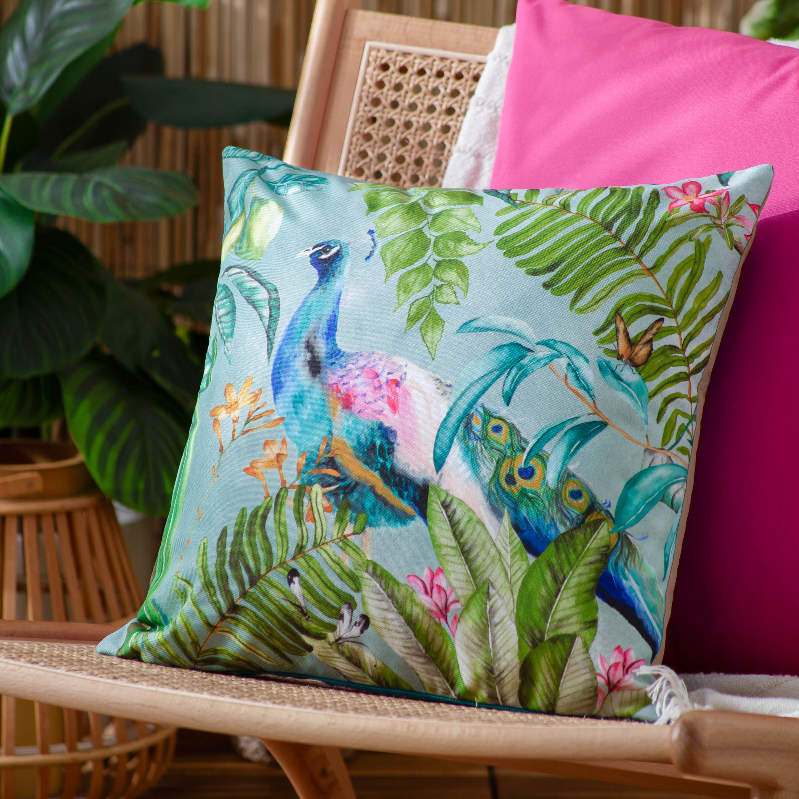 Peacock Outdoor Cushion