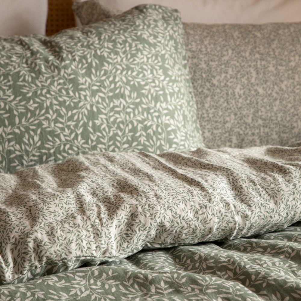 Perrie Leaf Muslin 100% Cotton Duvet Cover Set