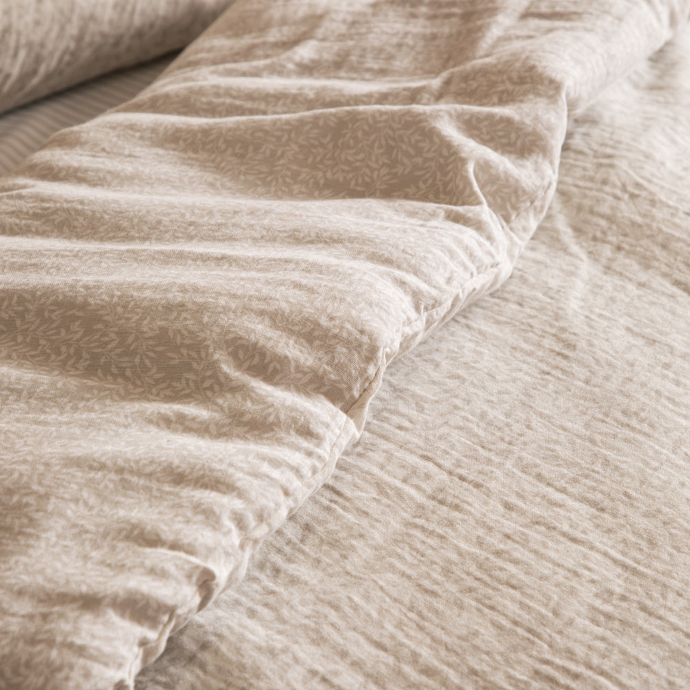 Perrie Leaf Muslin 100% Cotton Duvet Cover Set