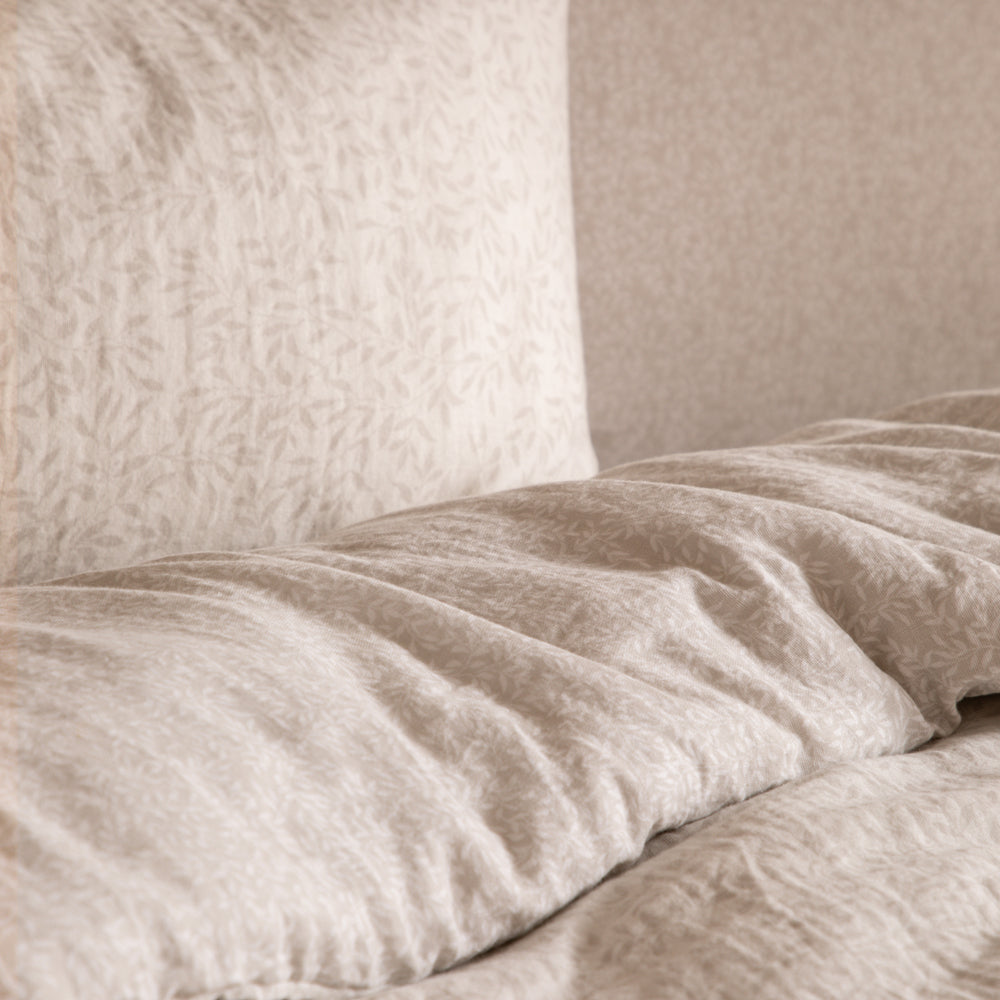 Perrie Leaf Muslin 100% Cotton Duvet Cover Set