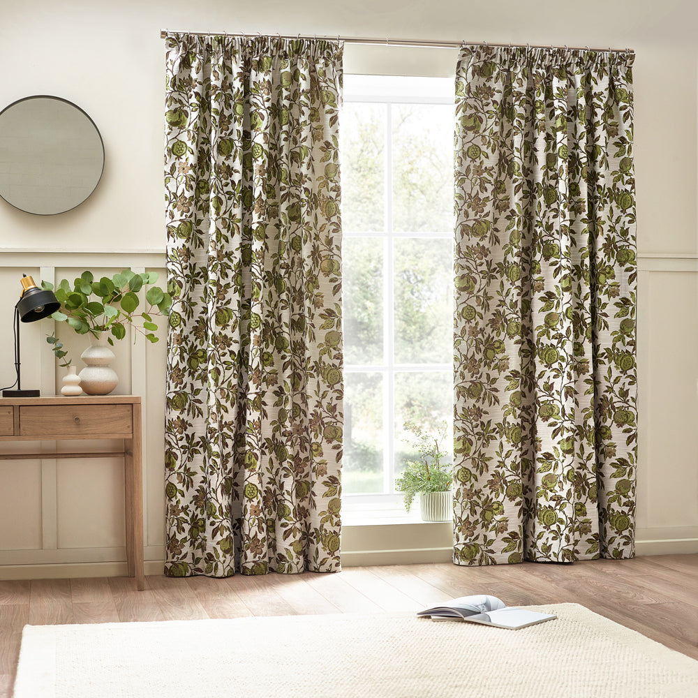 Pomegranate Pencil Pleat Curtains