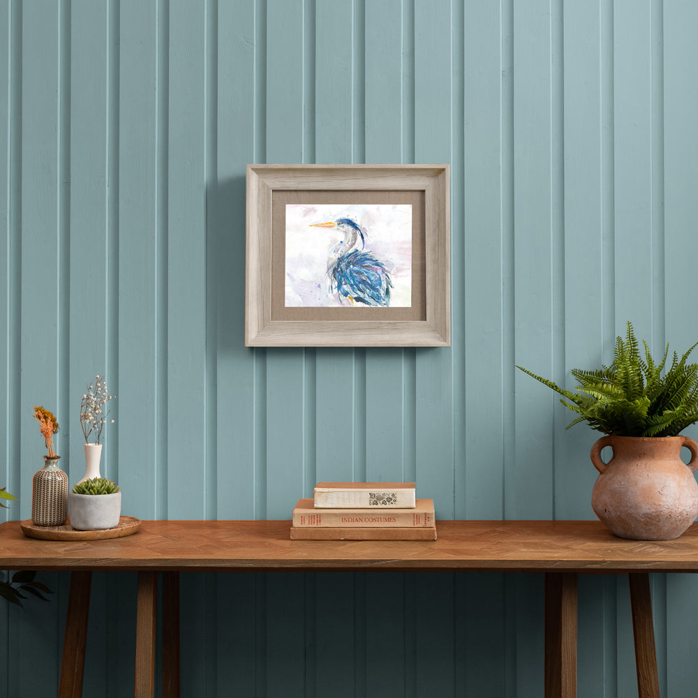 Prancing Heron Framed Print