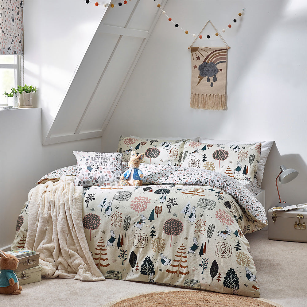 Scandi Woods Peter Rabbit™ 100% Brushed Cotton Duvet Cover Set