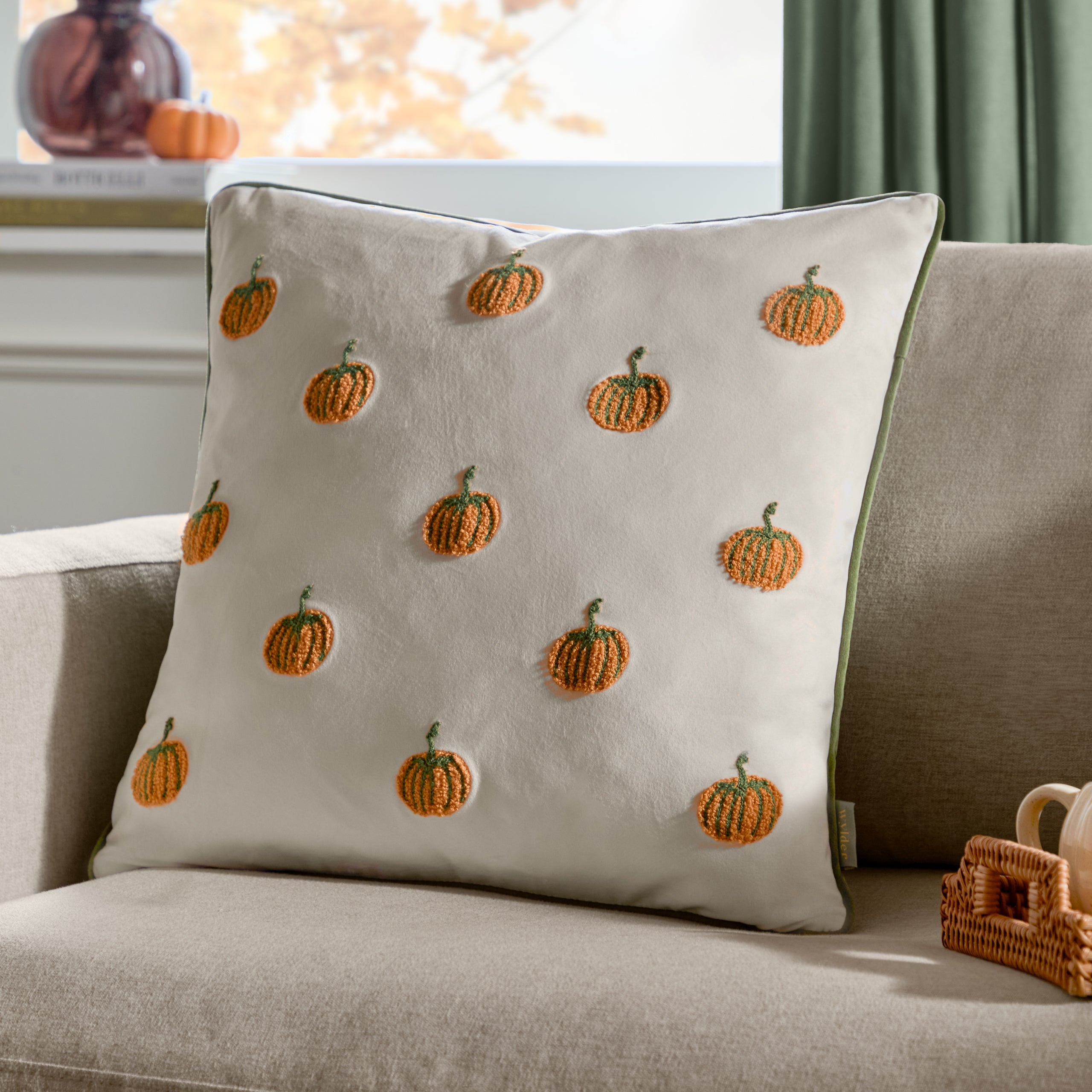 Pumpkin Spice Tufted Velvet Cushion
