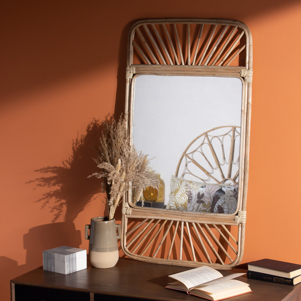 Rattan Weave Wall Mirror