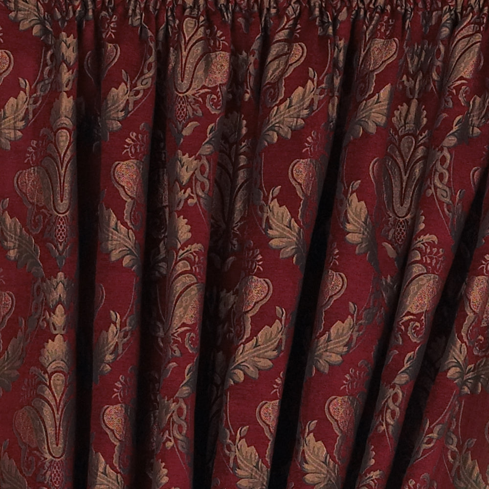 Shiraz Traditional Jacquard Pencil Pleat Curtains