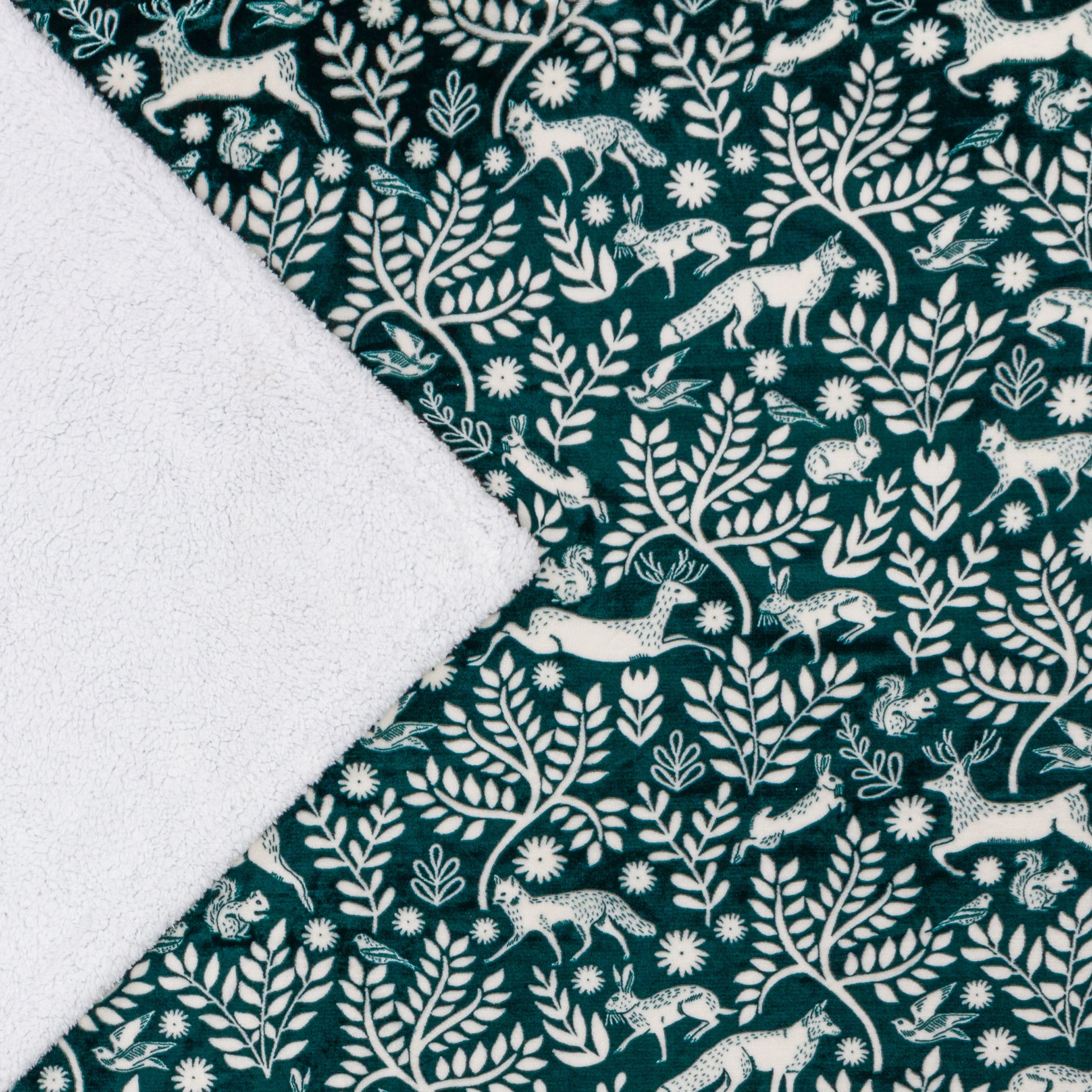 Skandi Woodland Sherpa Fleece Throw