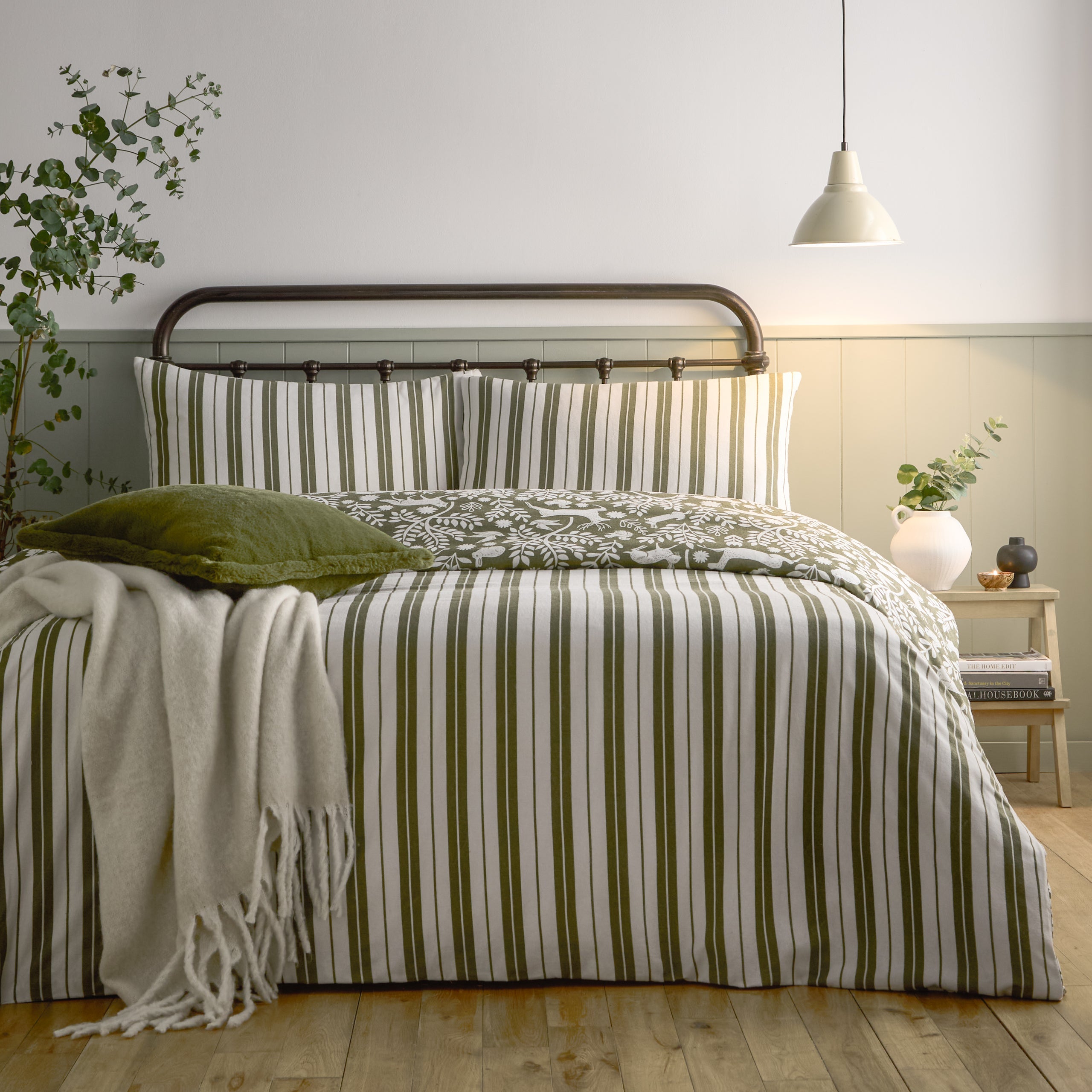 Skandi Woodland Brushed Cotton Duvet Cover Set