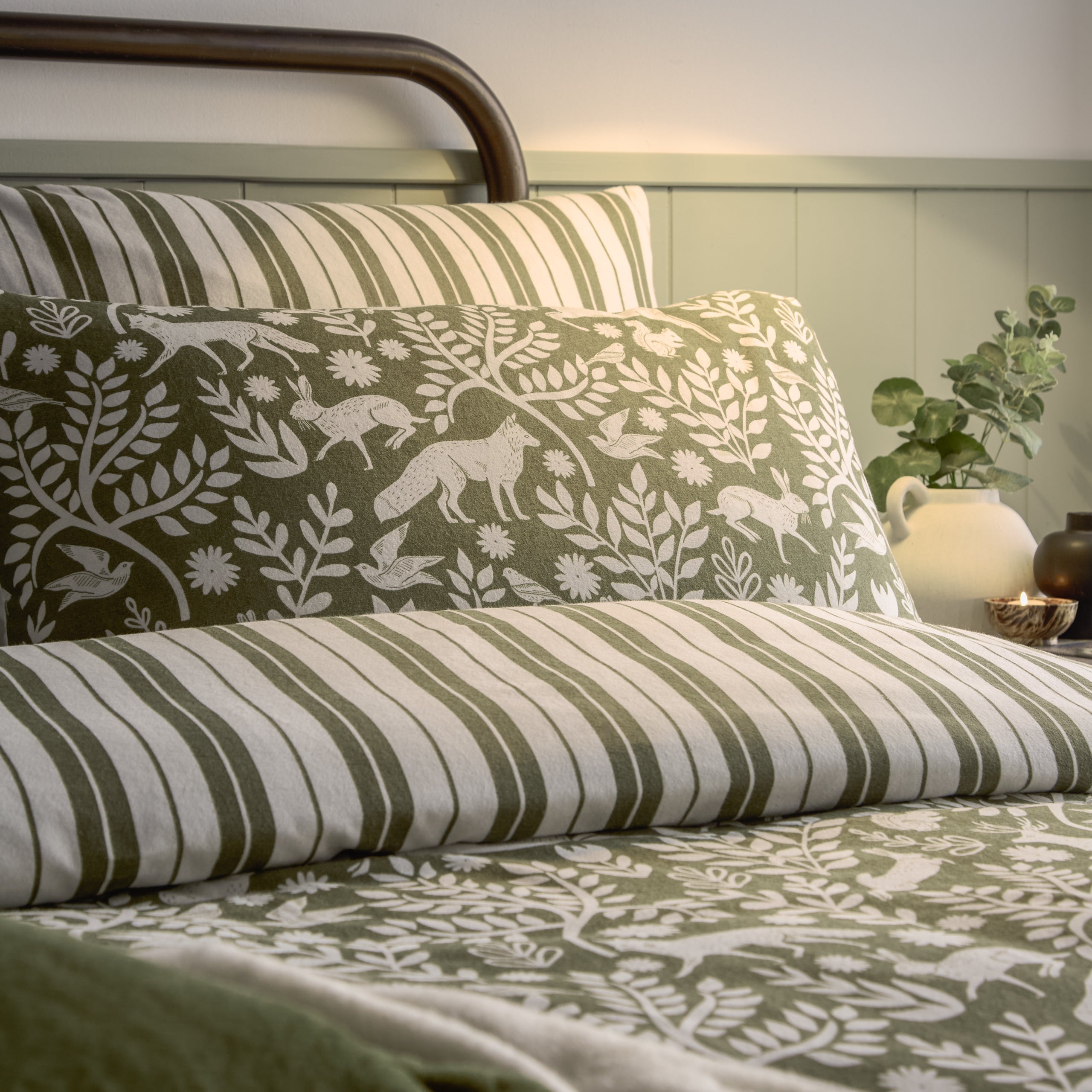 Skandi Woodland Brushed Cotton Duvet Cover Set