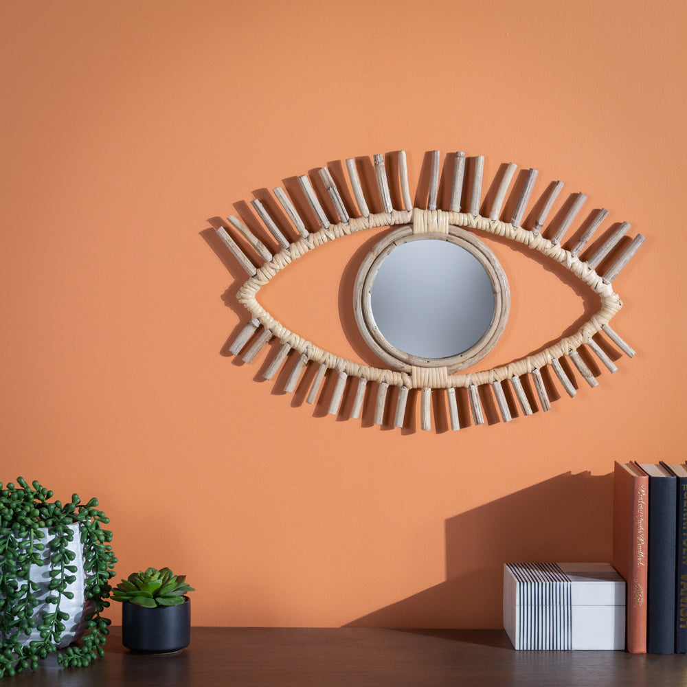 Smalley Rattan Eyeshaped Wall Mirror