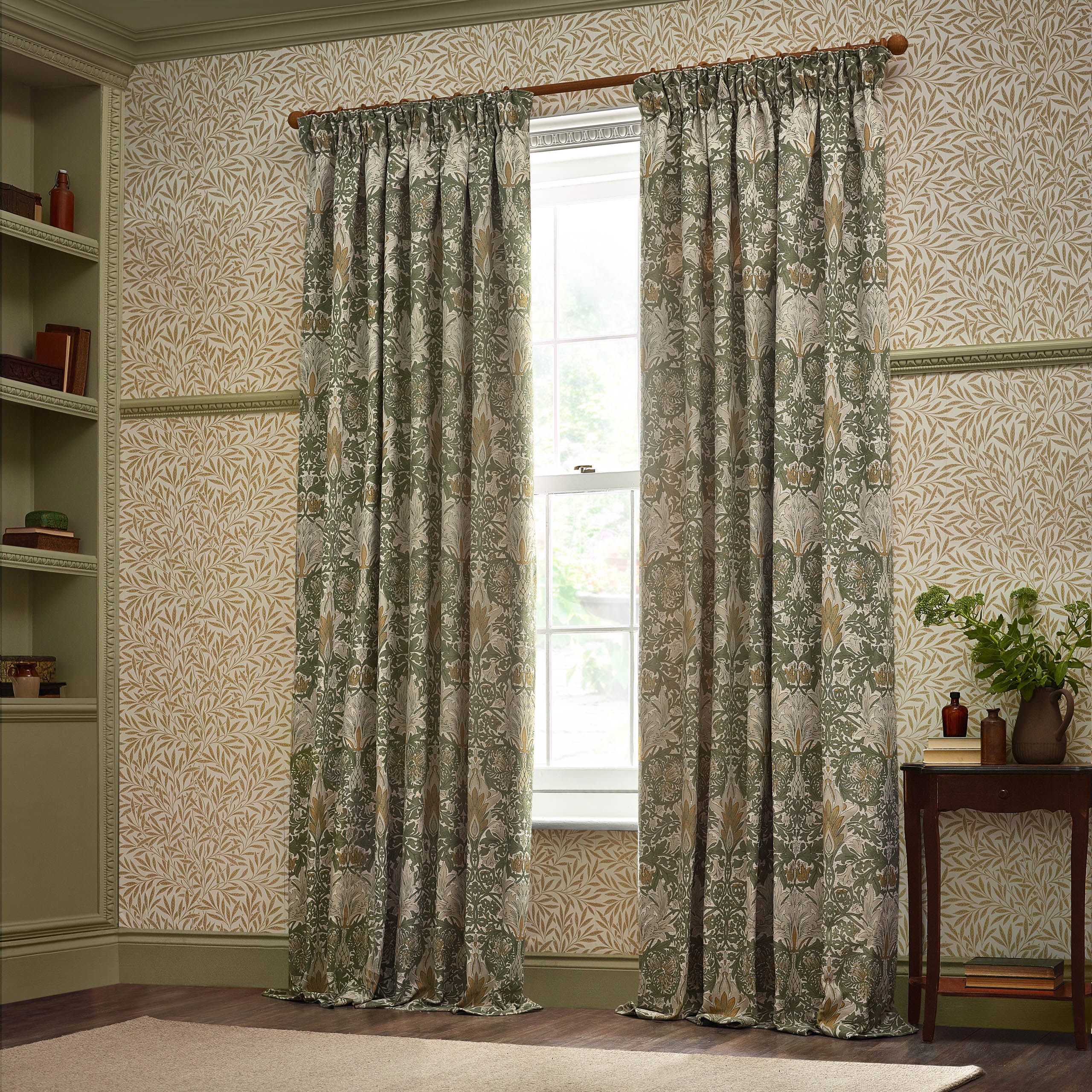 Snakeshead Jacquard Chenille Pencil Pleat Curtains