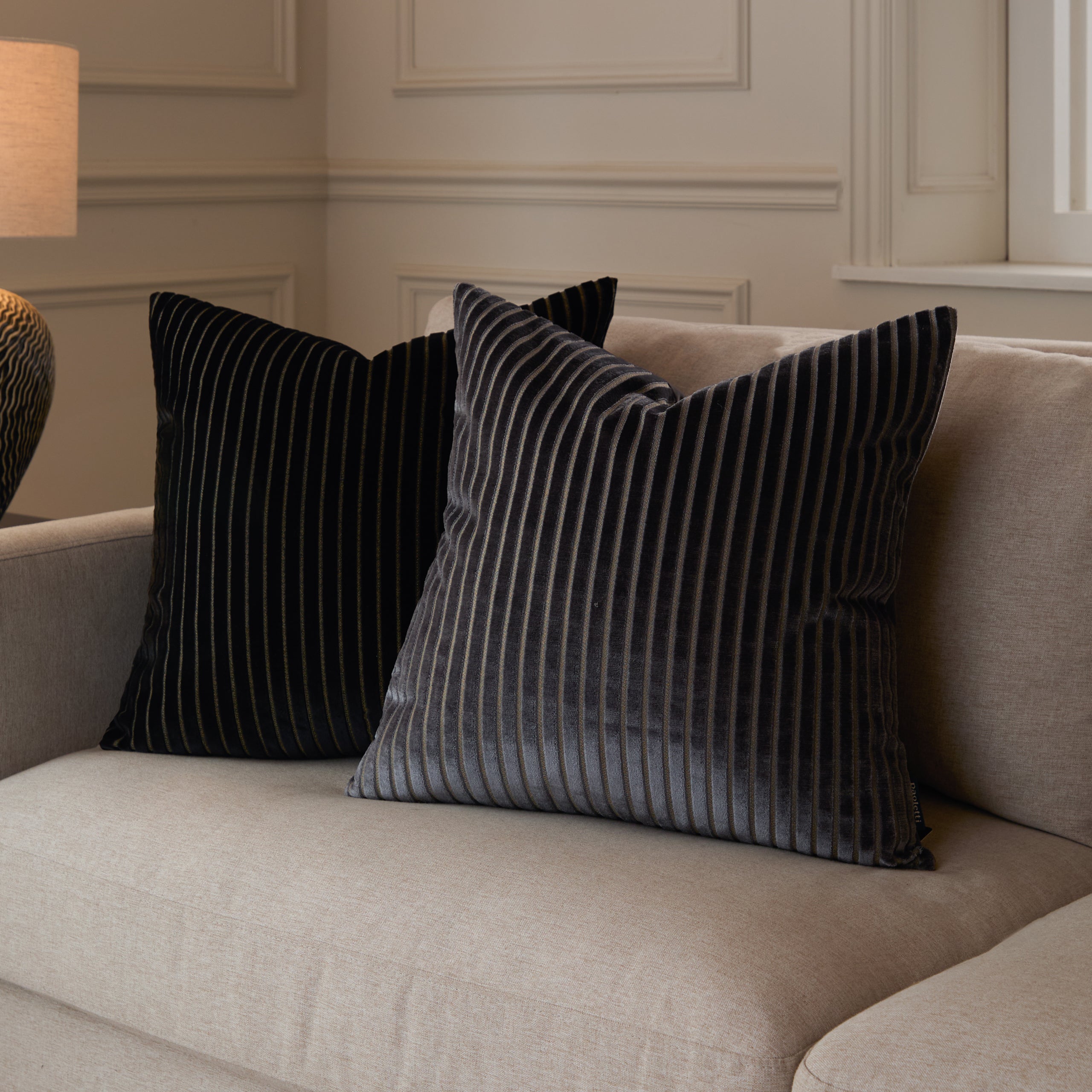 Savoy Stripe Velvet Cushion