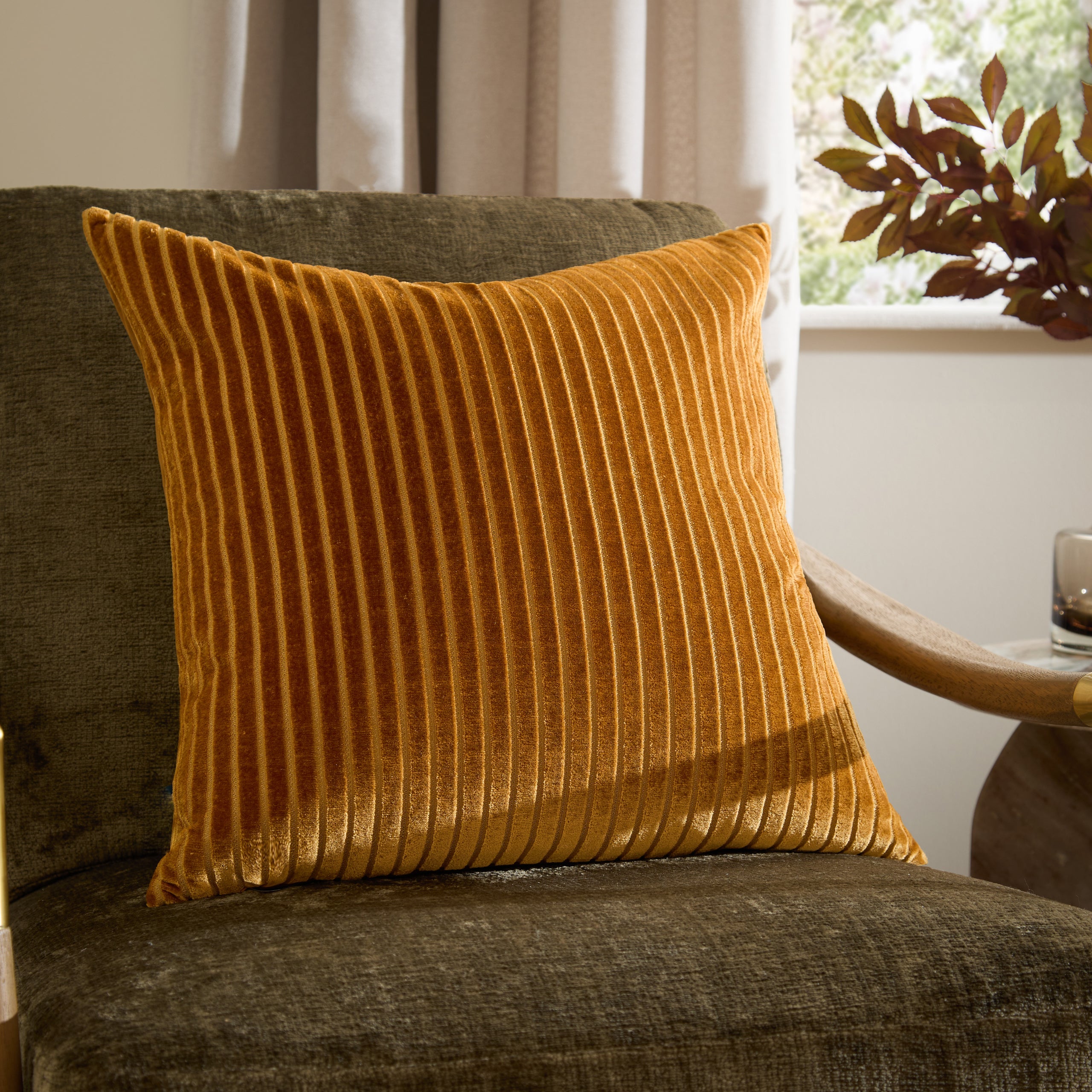 Savoy Stripe Velvet Cushion