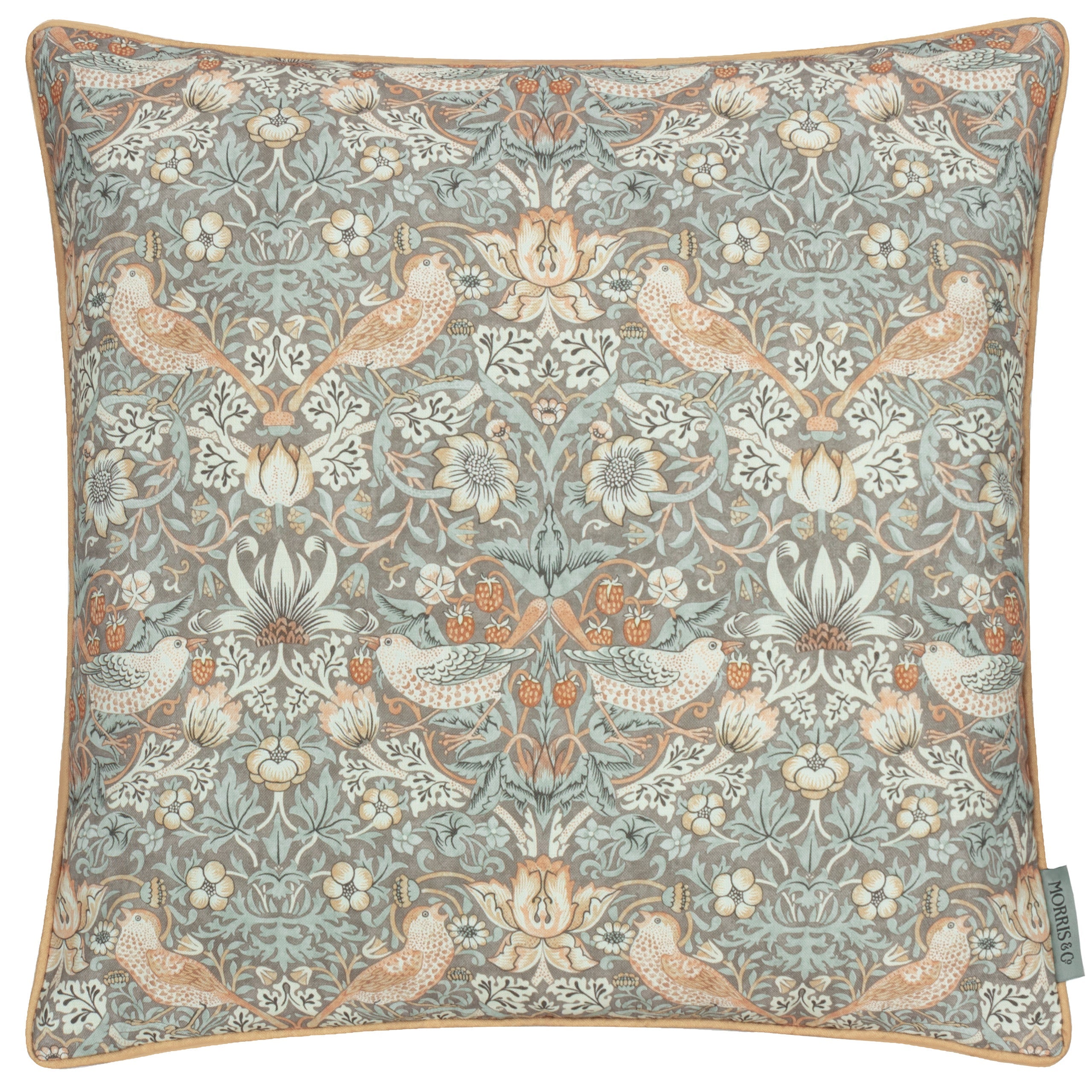 Strawberry Thief Piped Outdoor Cushion