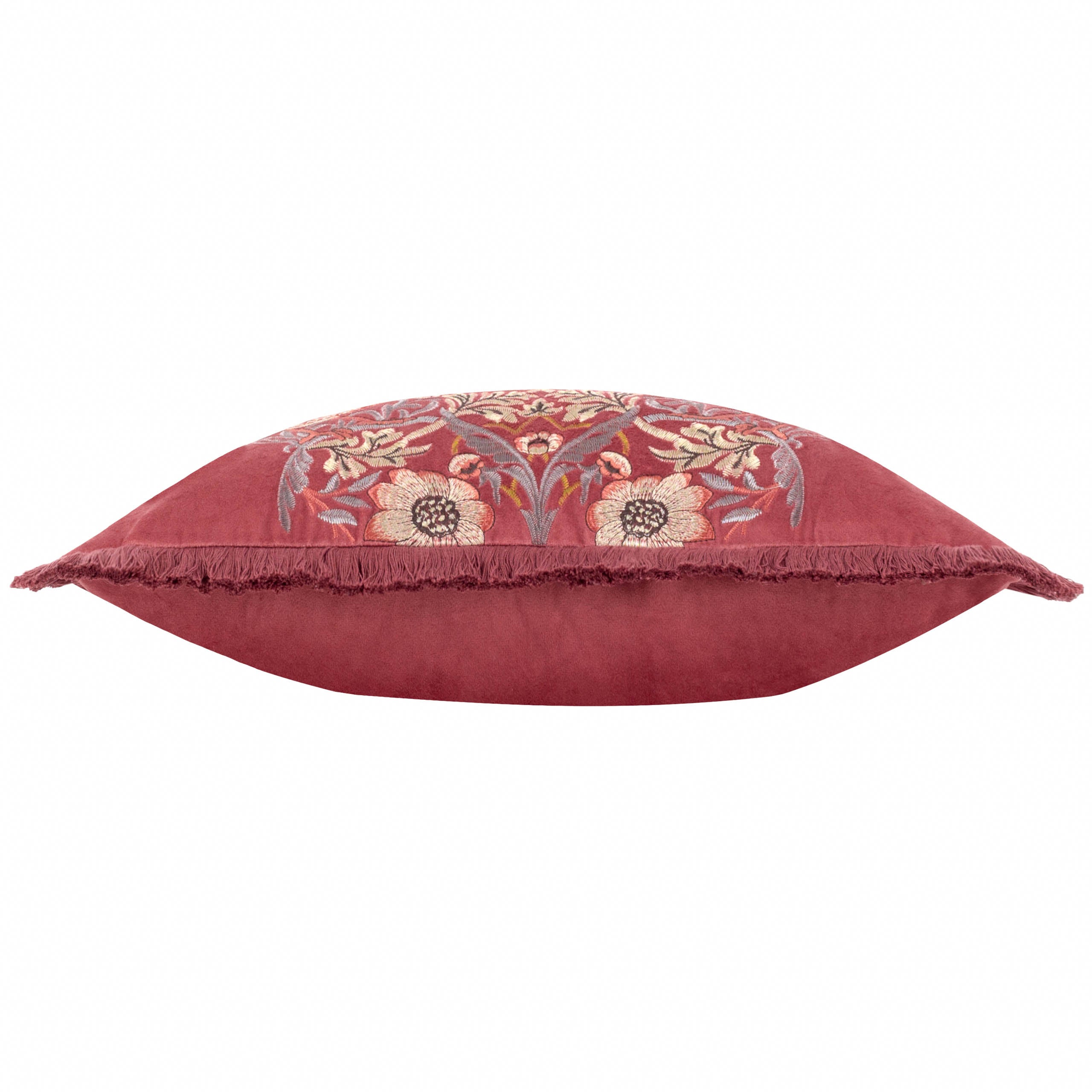 Straw Thief Embroidered Velvet Cushion