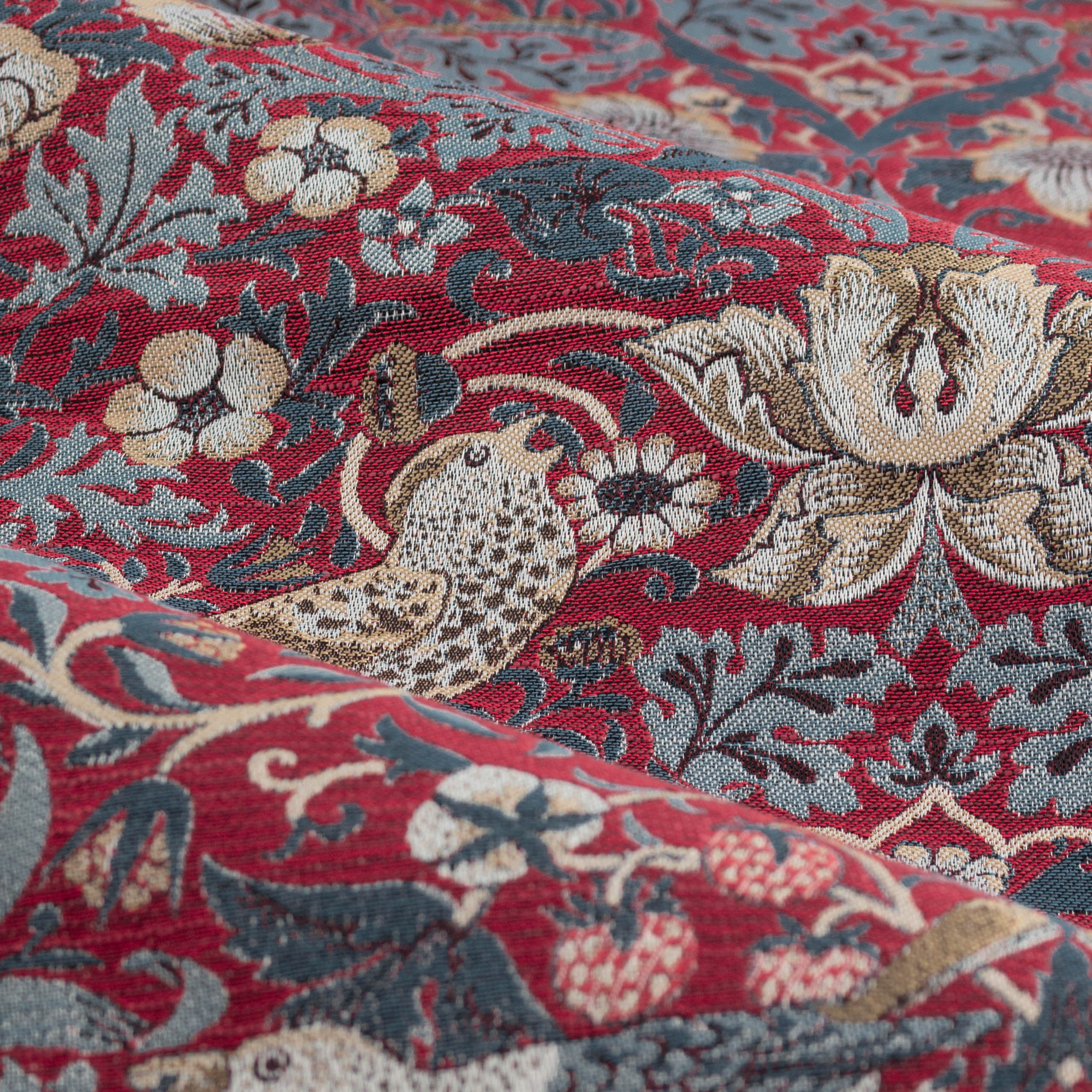 Straw Thief Jacquard Floral Pencil Pleat Curtains