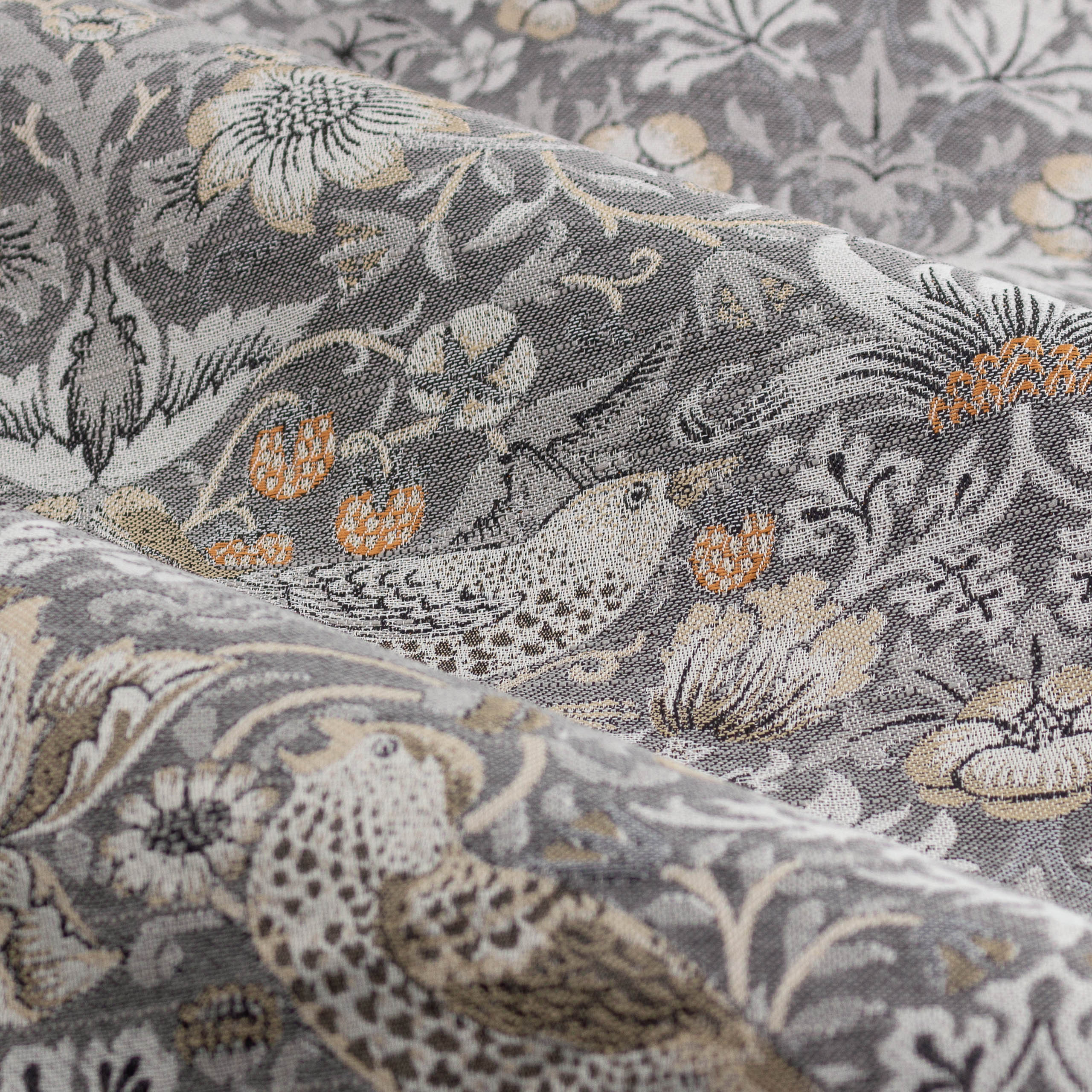 Strawberry Thief Jacquard Floral Pencil Pleat Curtains