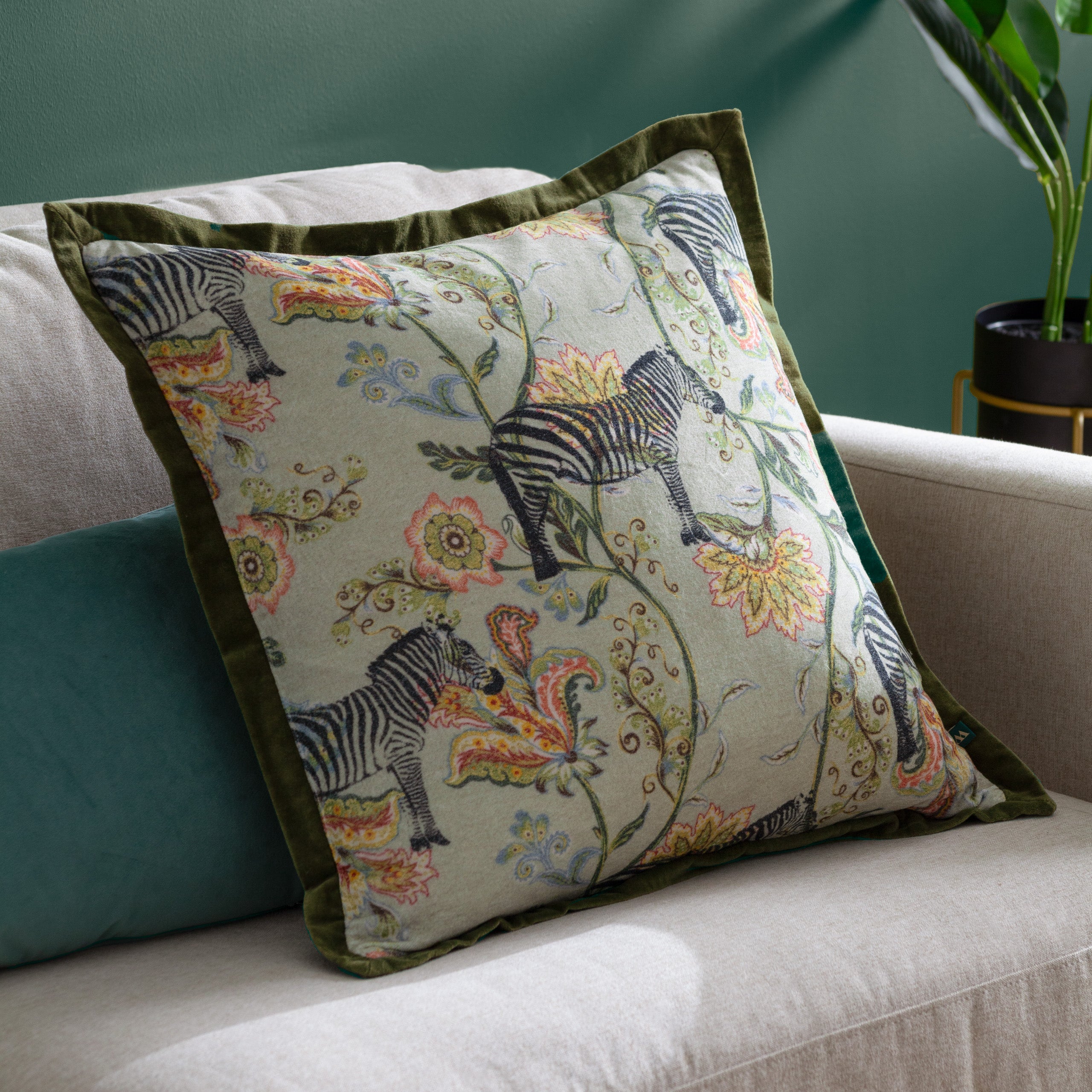 Sundara Printed Velvet Cushion