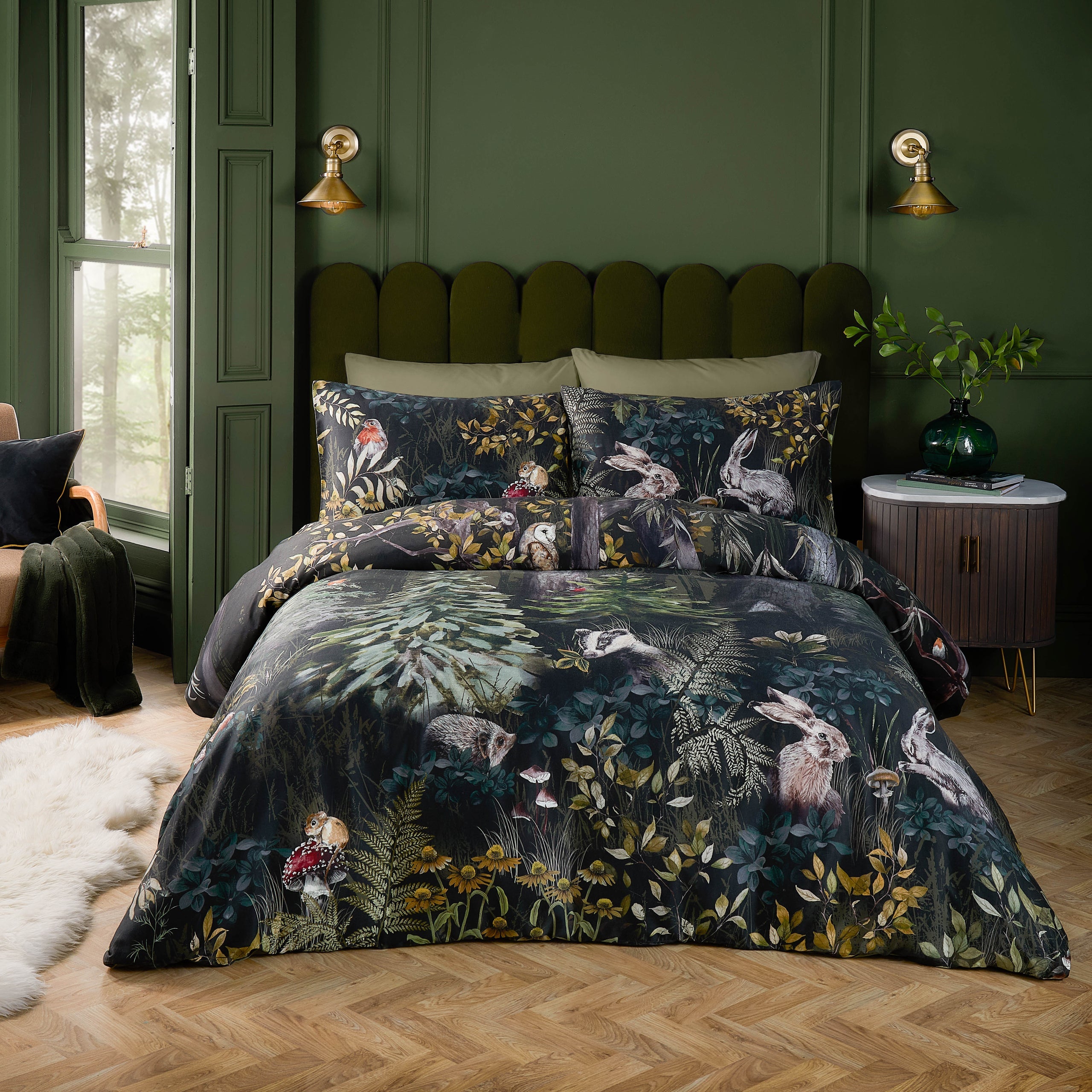Sherwood Forest 100% Cotton Printed Duvet Cover Set