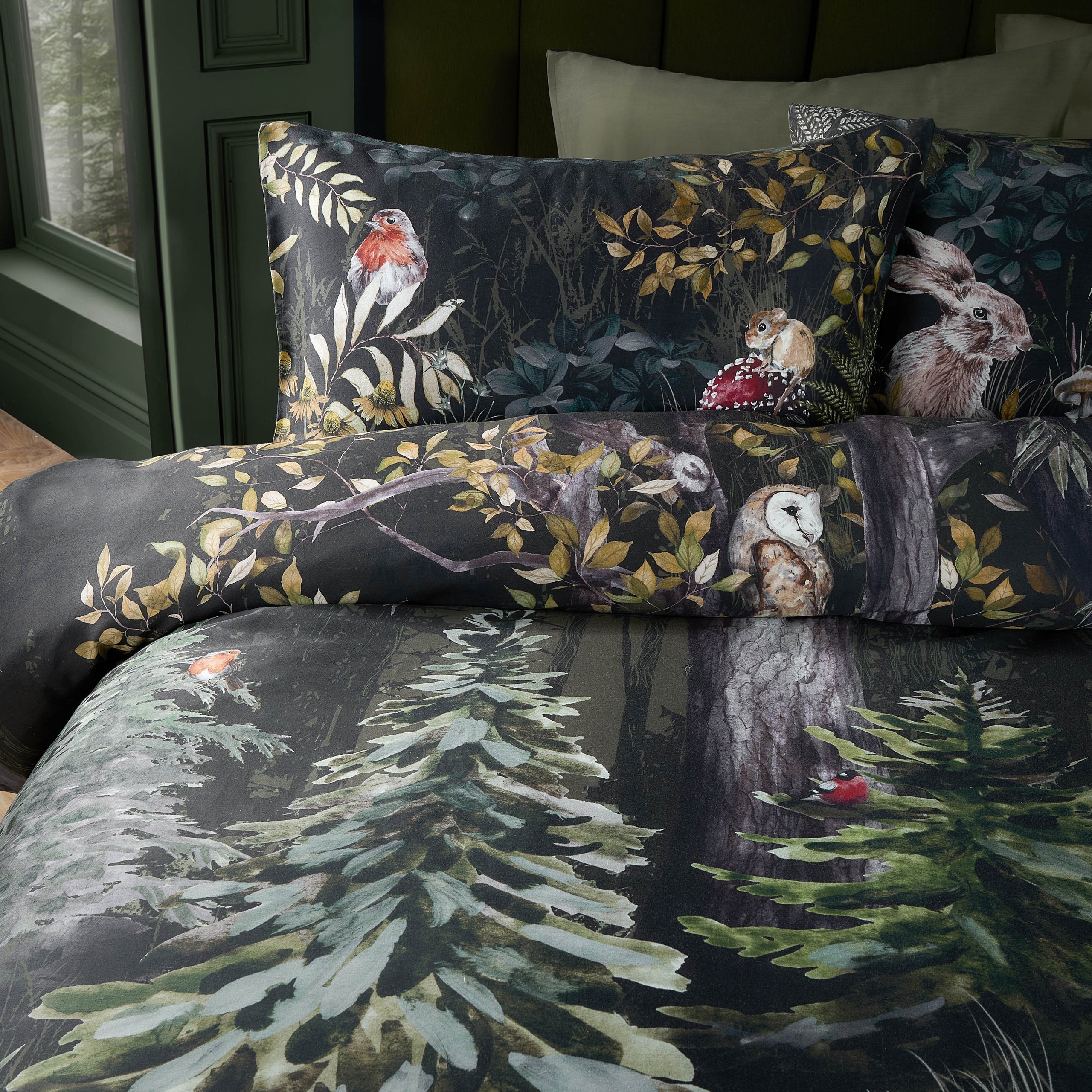 Sherwood Forest 100% Cotton Printed Duvet Cover Set