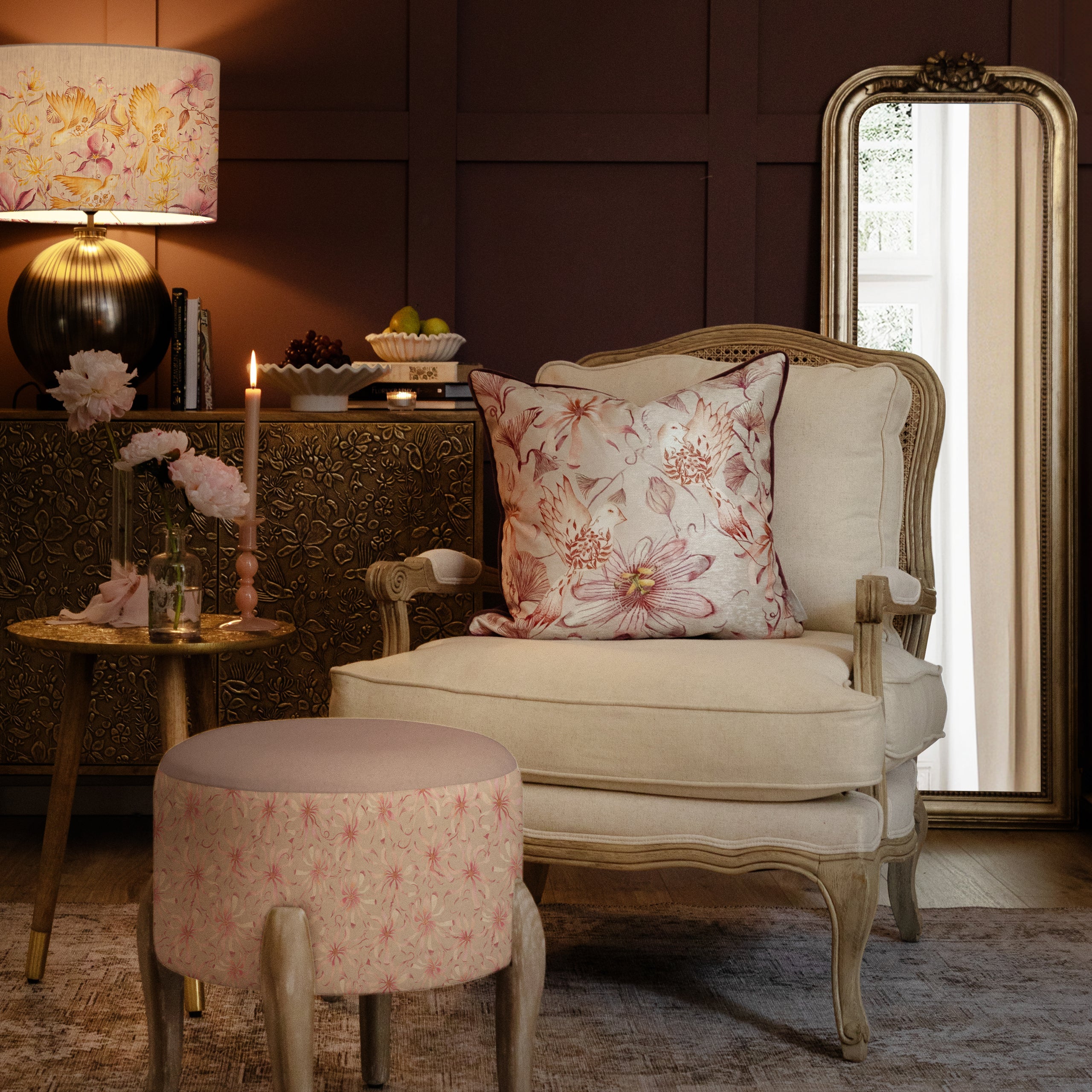 Sybil Printed Piped Cushion