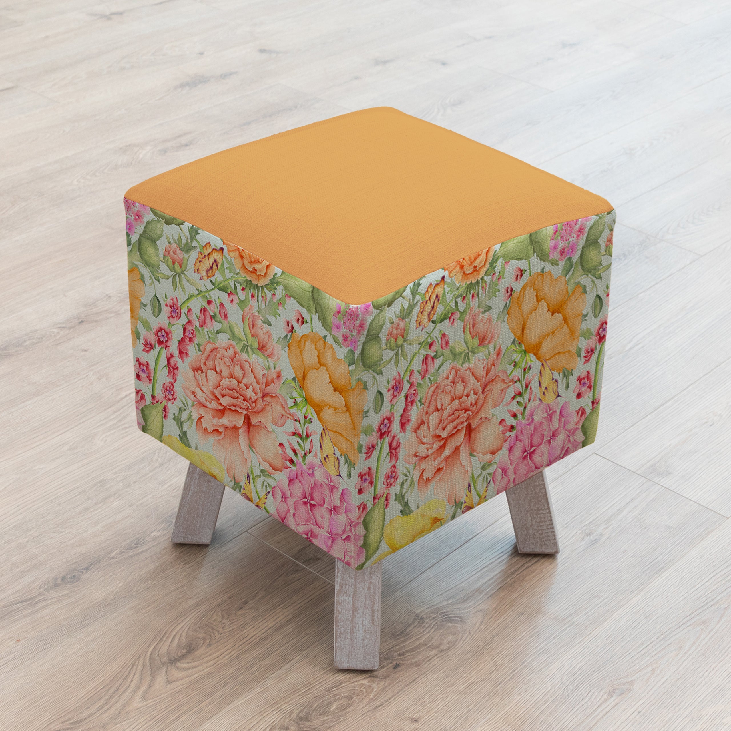 Idalia Printed Toby Footstool Duck