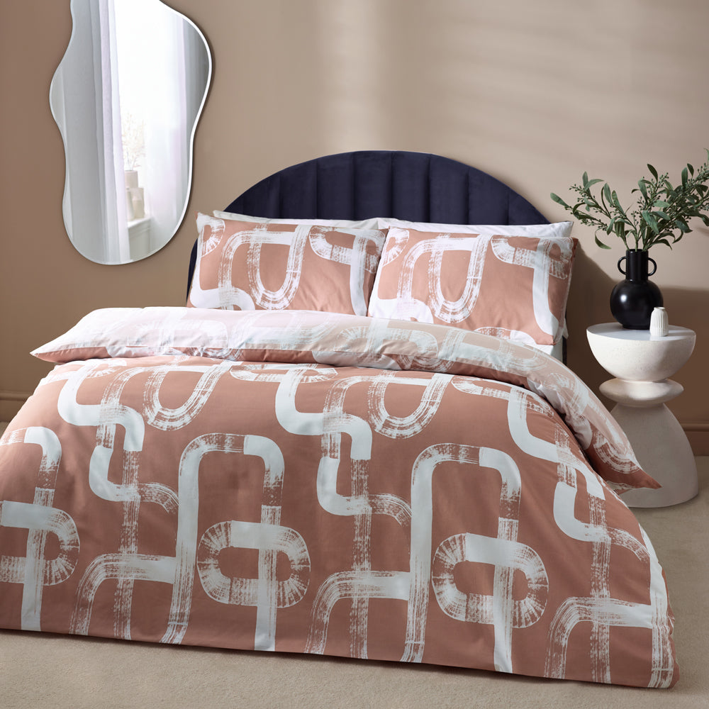 Tuba Abstract Cotton Rich Reversible Duvet Cover Set