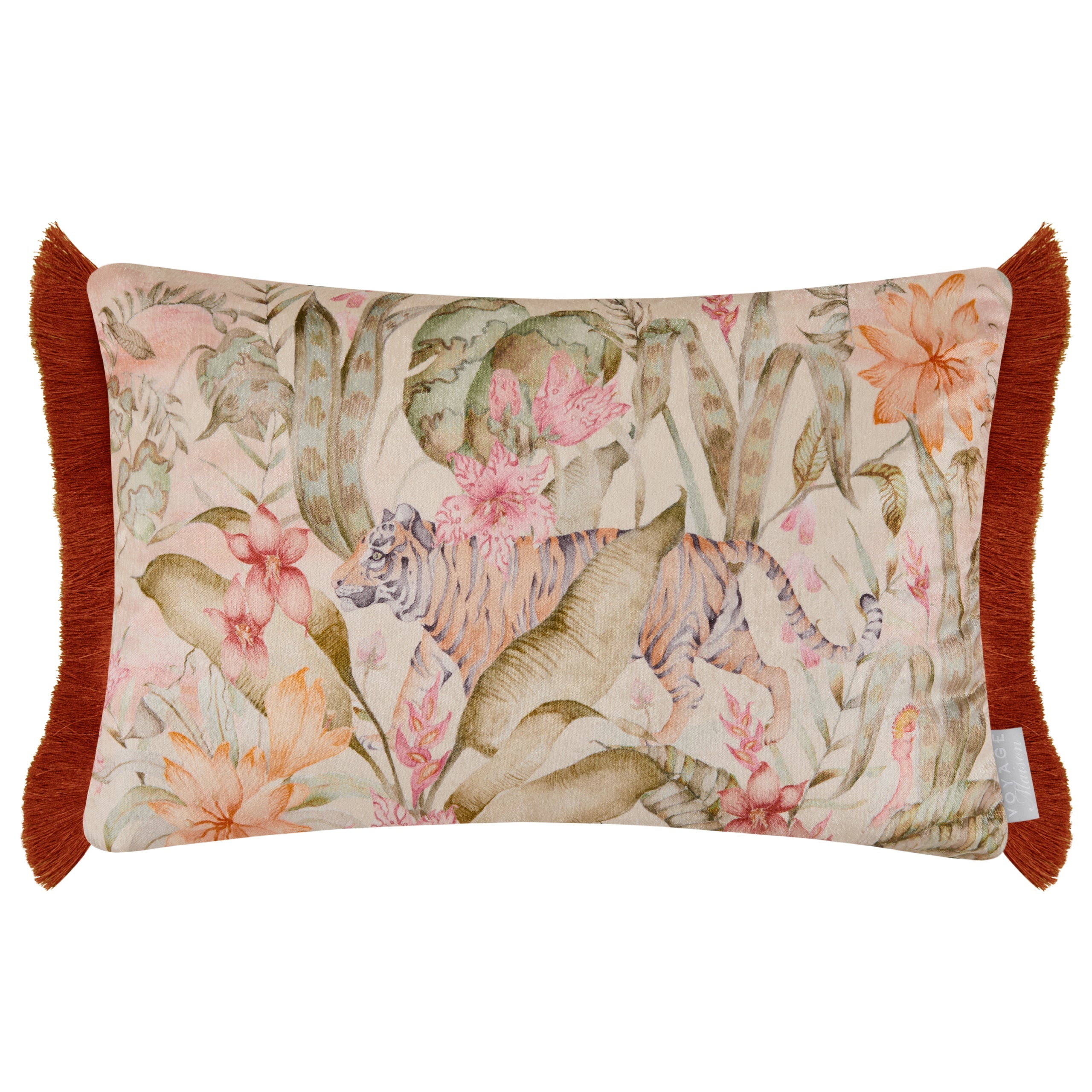 Tropical Utopia Printed Velvet Cushion