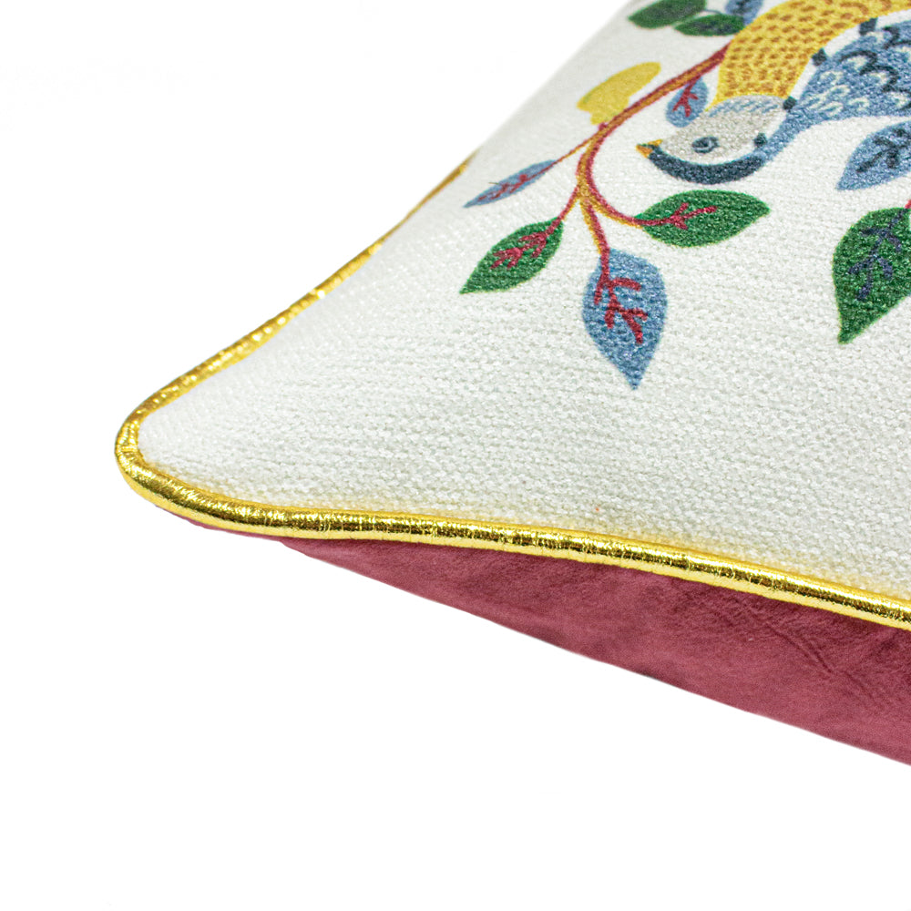 12 Days of Xmas Embroidered Cushion Gold