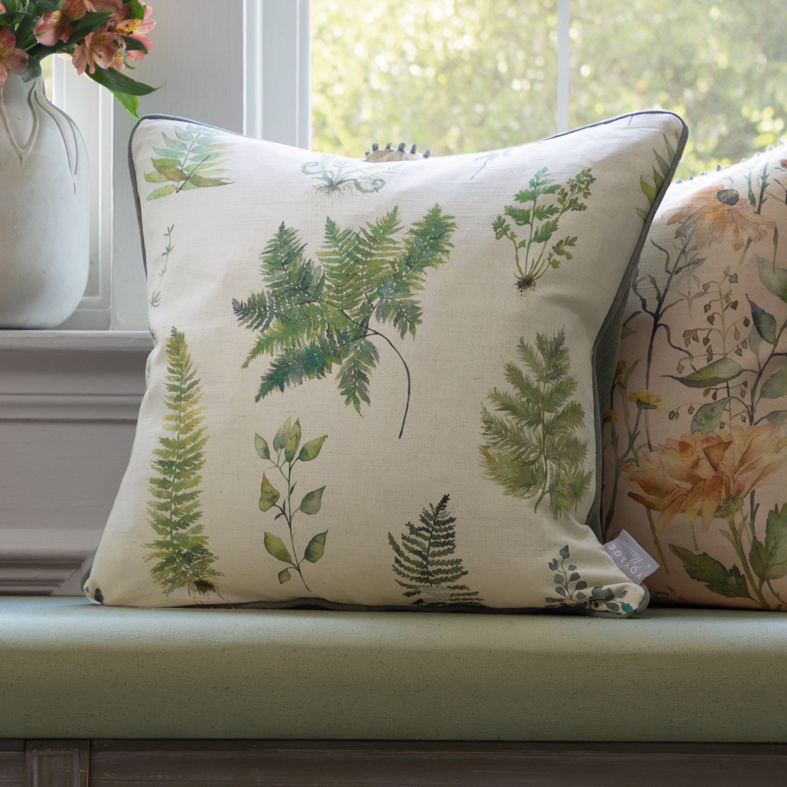 Verbena Printed Piped Cushion