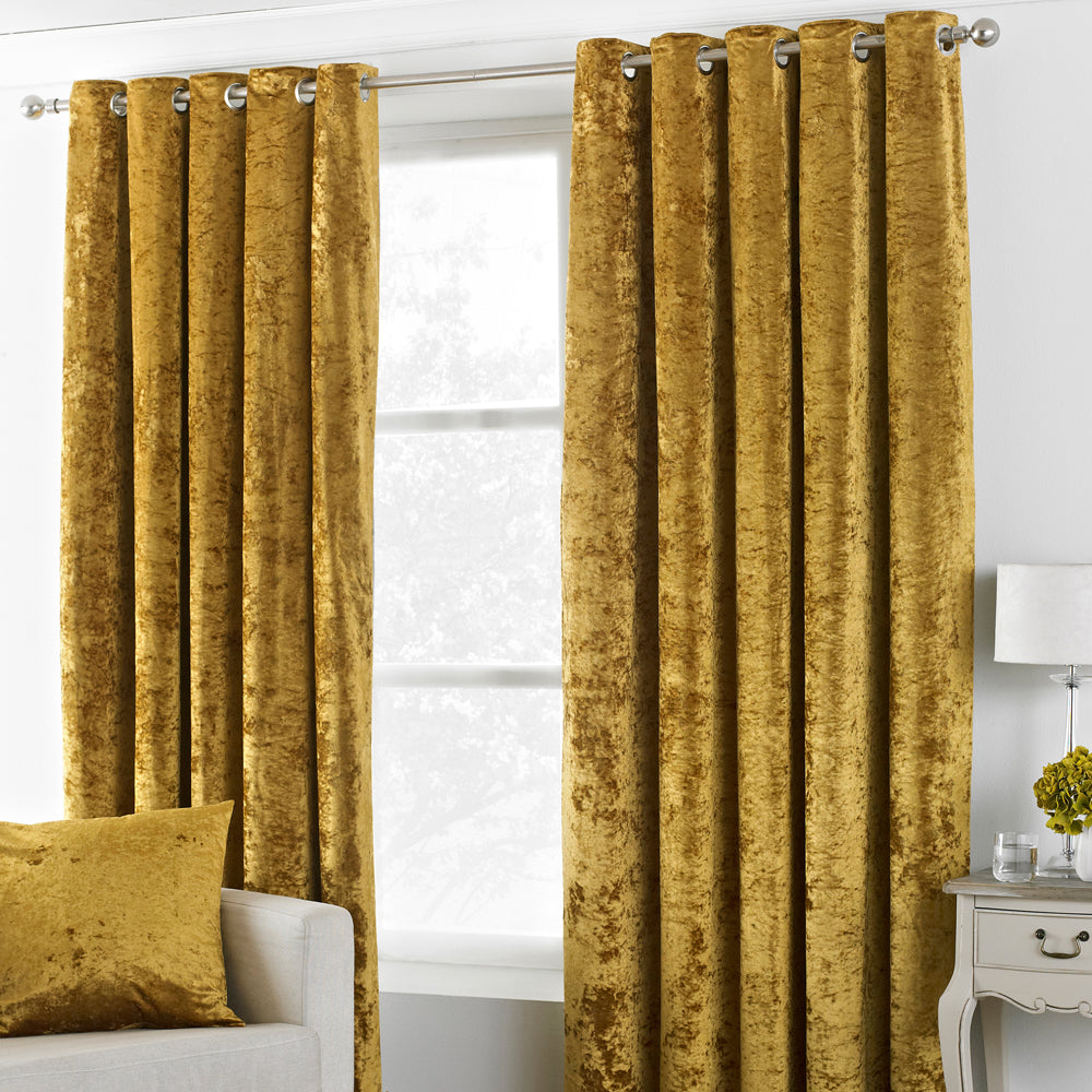 Verona Crushed Velvet Eyelet Curtains