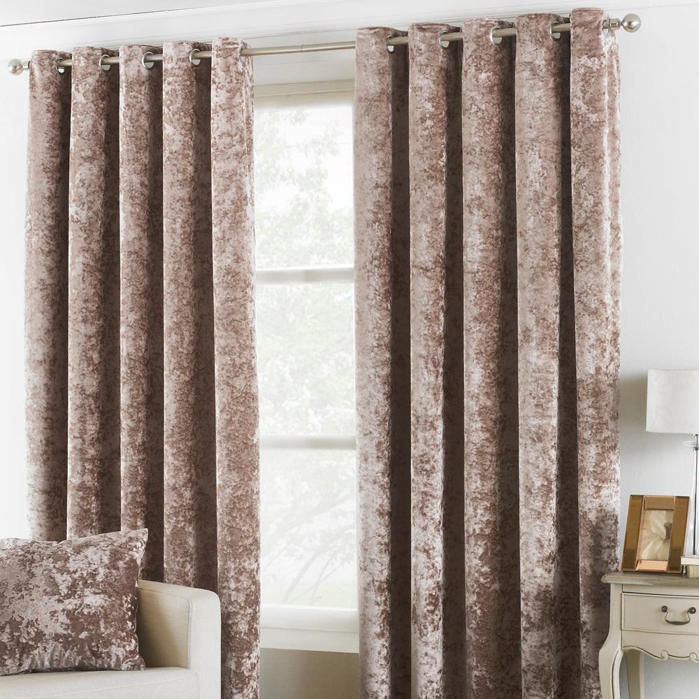 Verona Crushed Velvet Eyelet Curtains