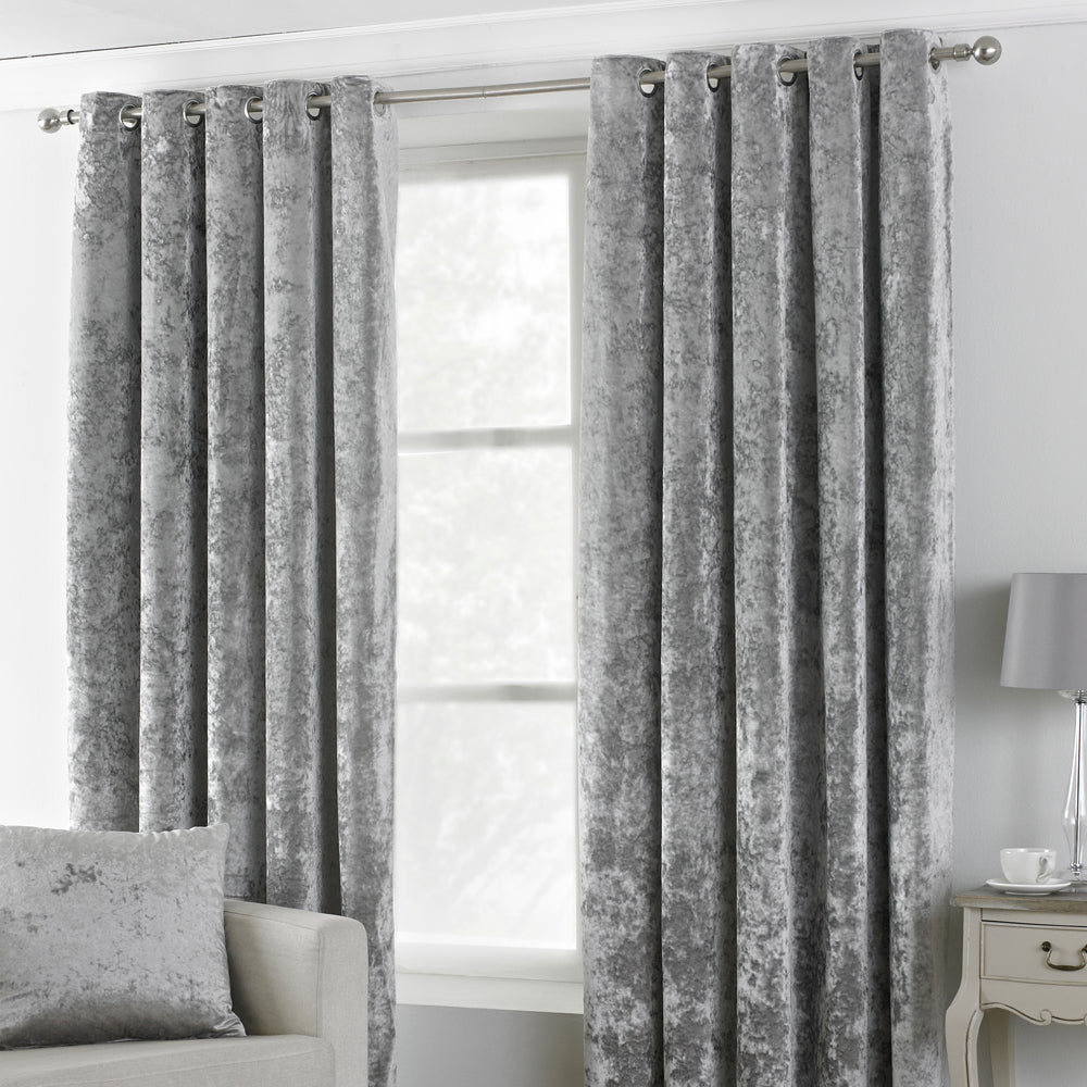 Verona Crushed Velvet Eyelet Curtains