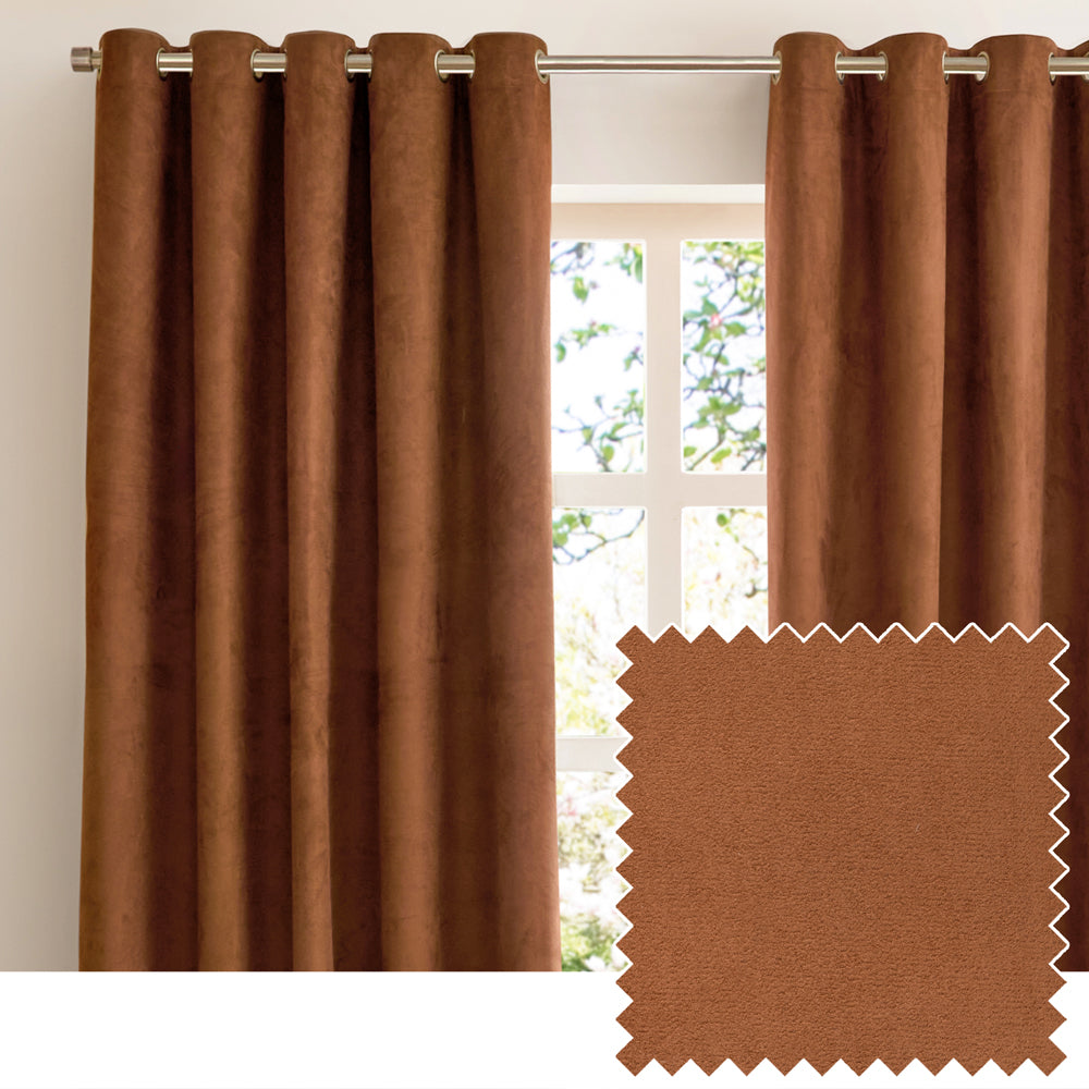 Verso Reversible Suede-look Blackout Eyelet Curtains