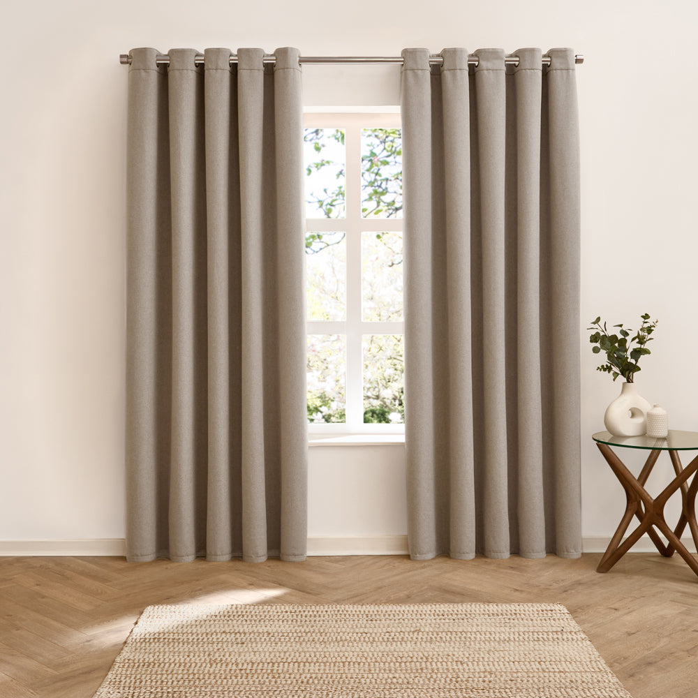 Verso Reversible Suede-look Blackout Eyelet Curtains