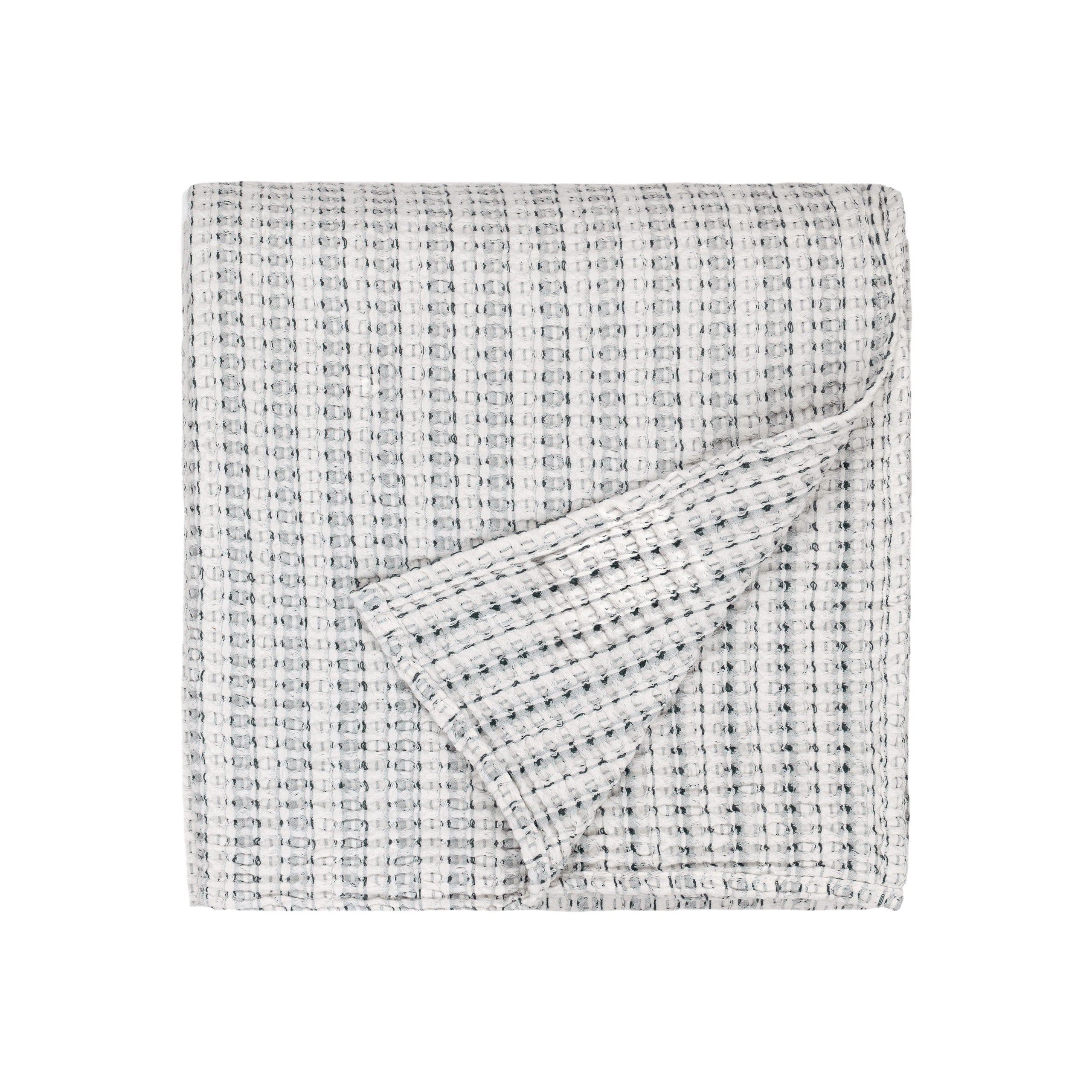 Waffle Textured 100% Cotton Bedspread