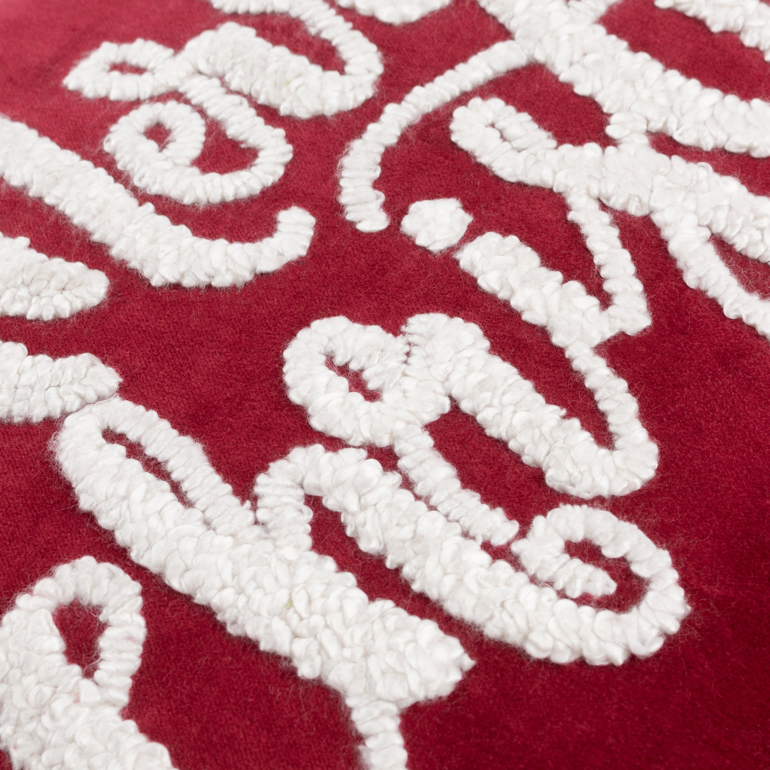 Winter Merry Christmas Applique Velvet Cushion