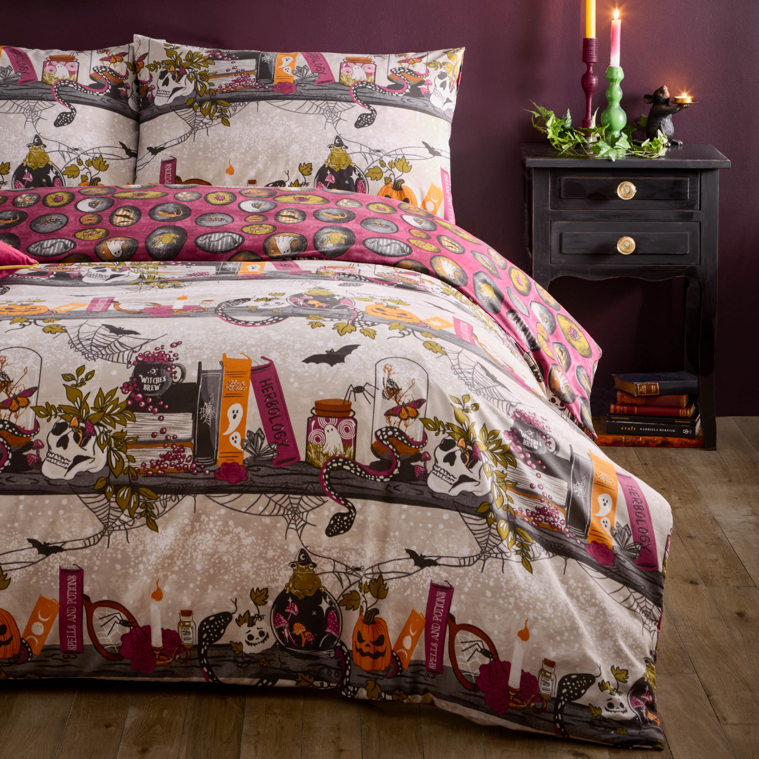 Witchy Tales Printed Reversible Duvet Cover Set